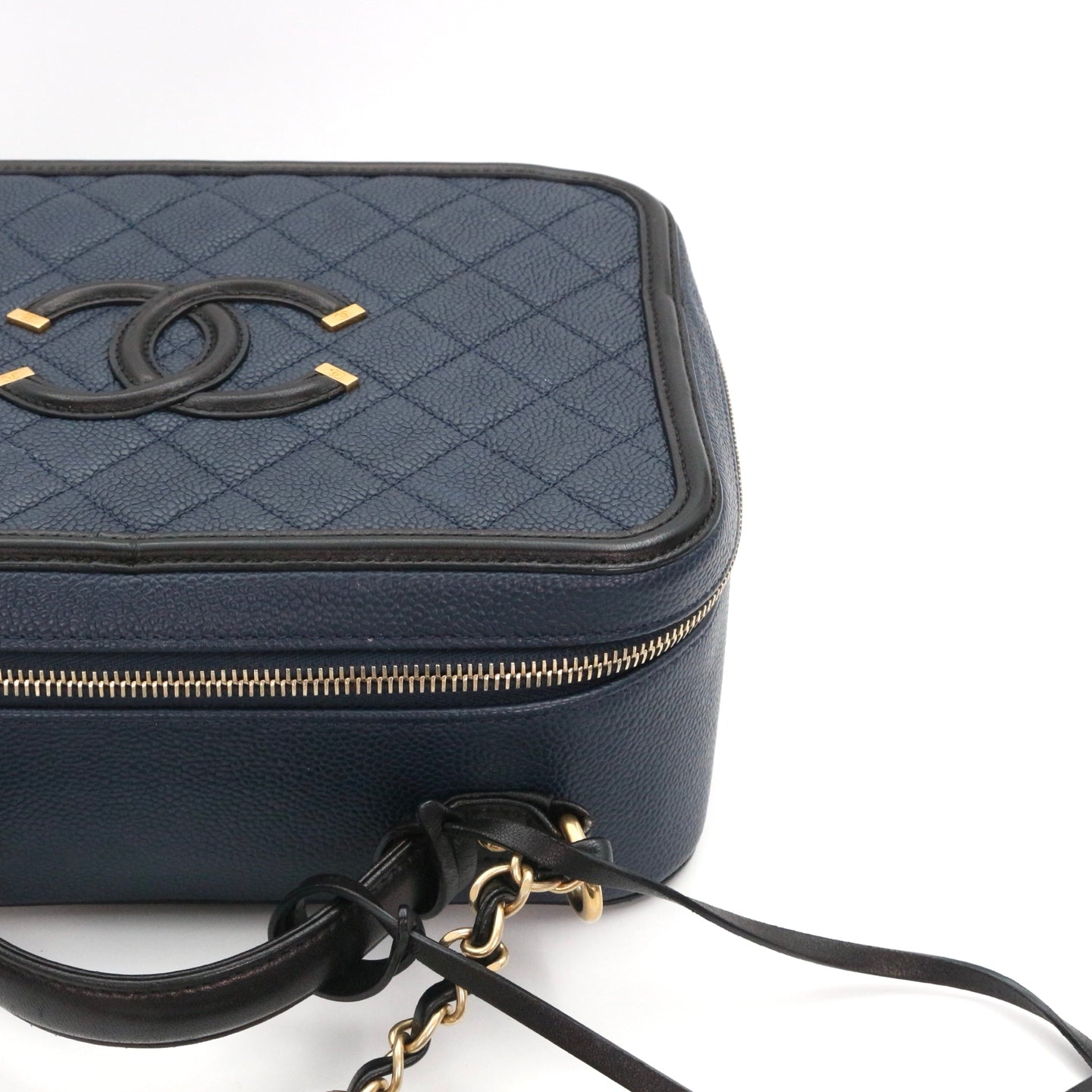 CHANEL Blue and Black Camera Bag [Used]