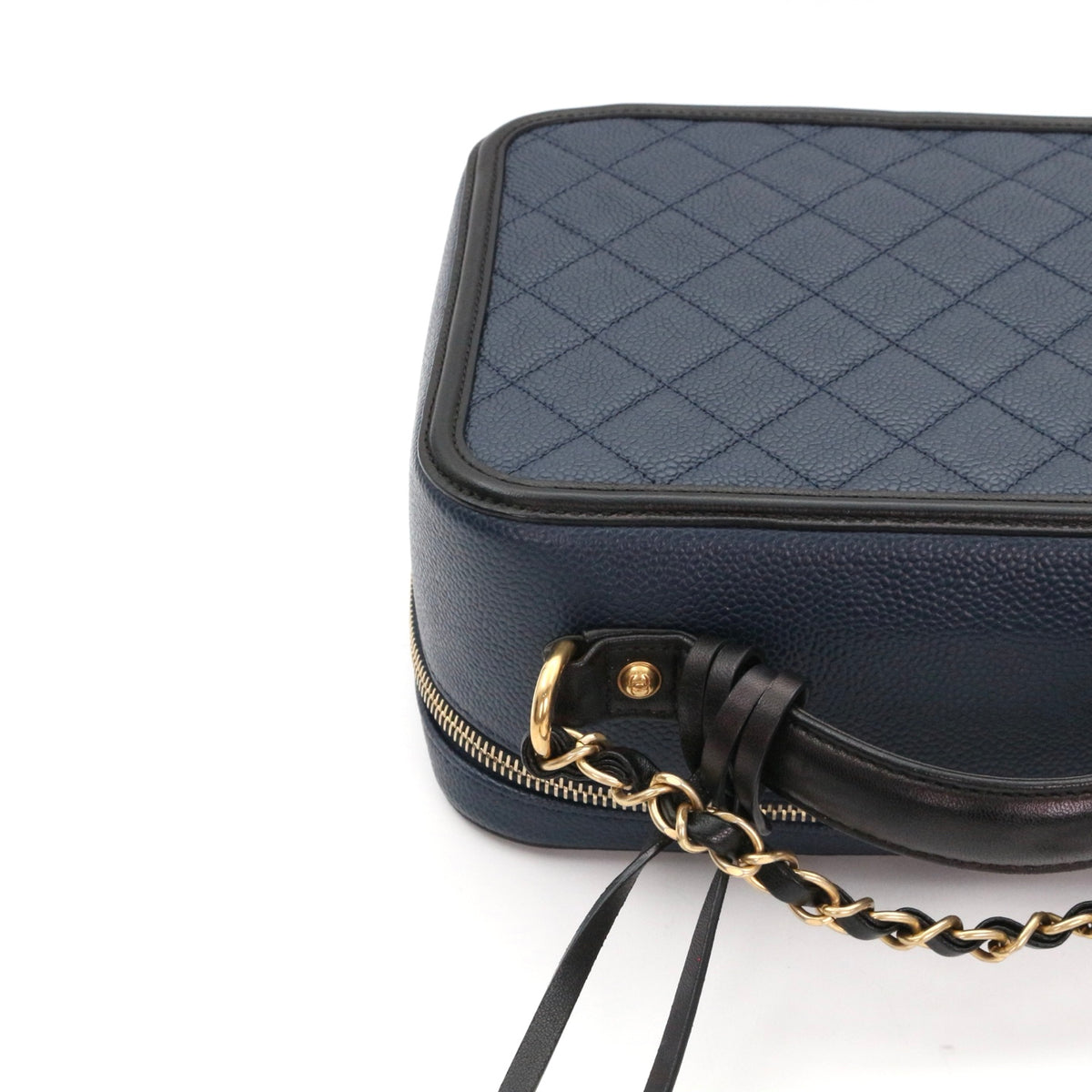 CHANEL Blue and Black Camera Bag [Used]