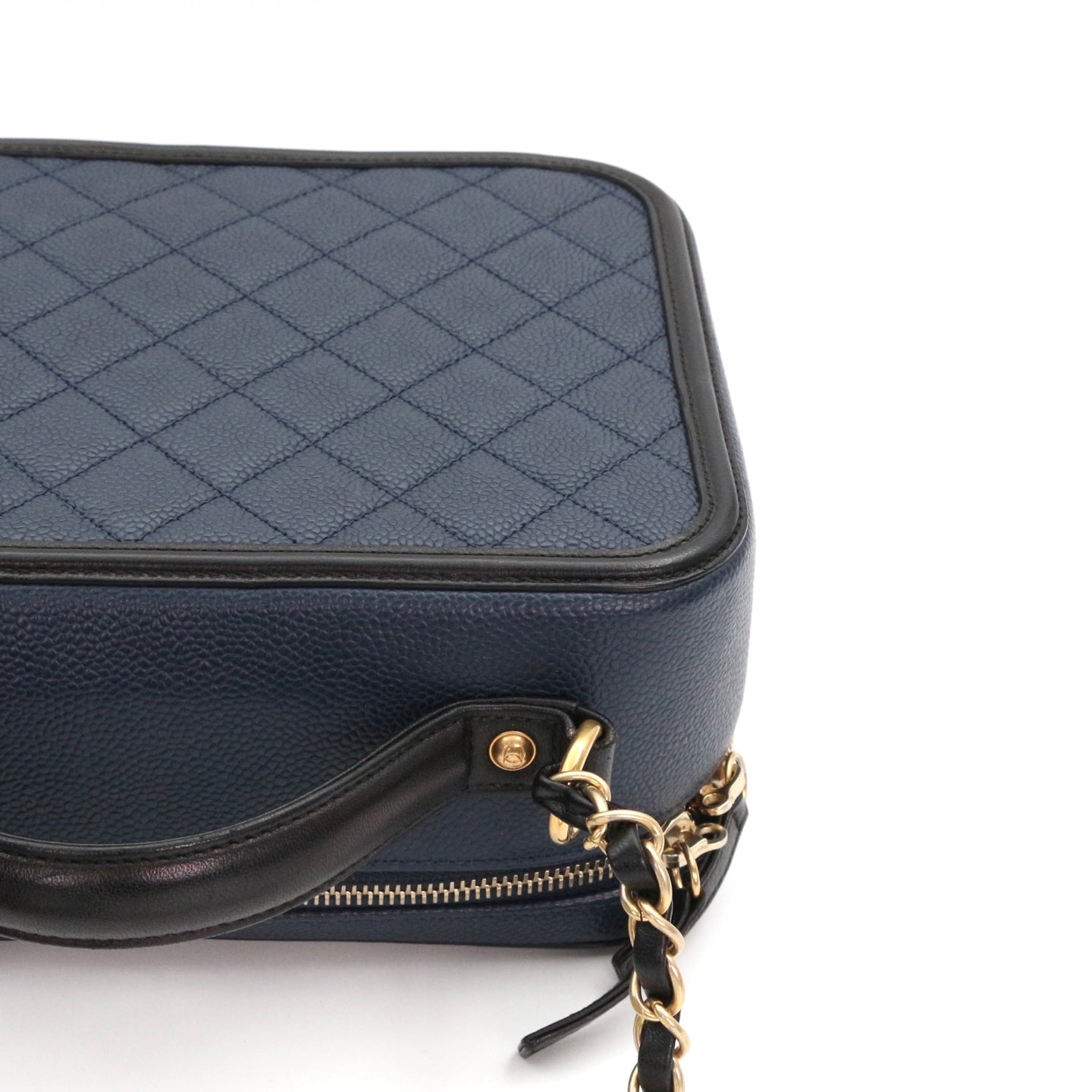 CHANEL Blue and Black Camera Bag [Used]
