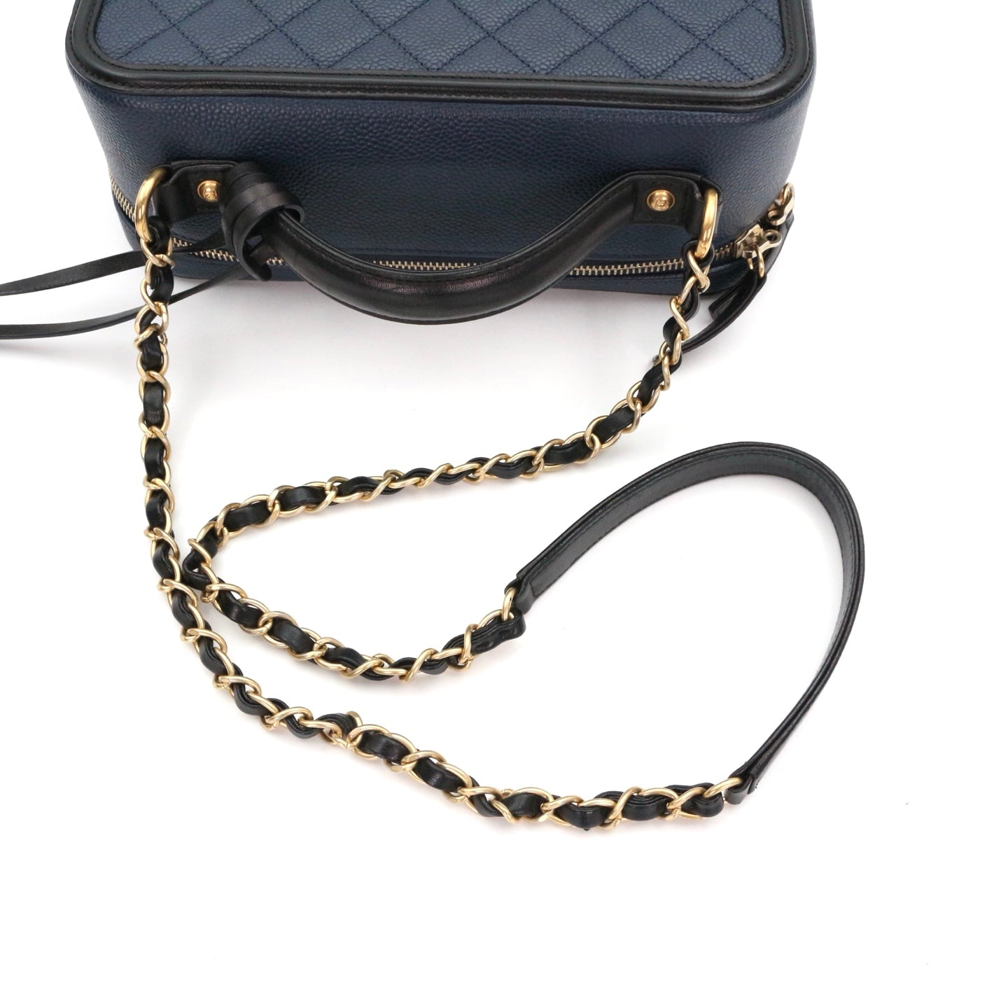CHANEL Blue and Black Camera Bag [Used]