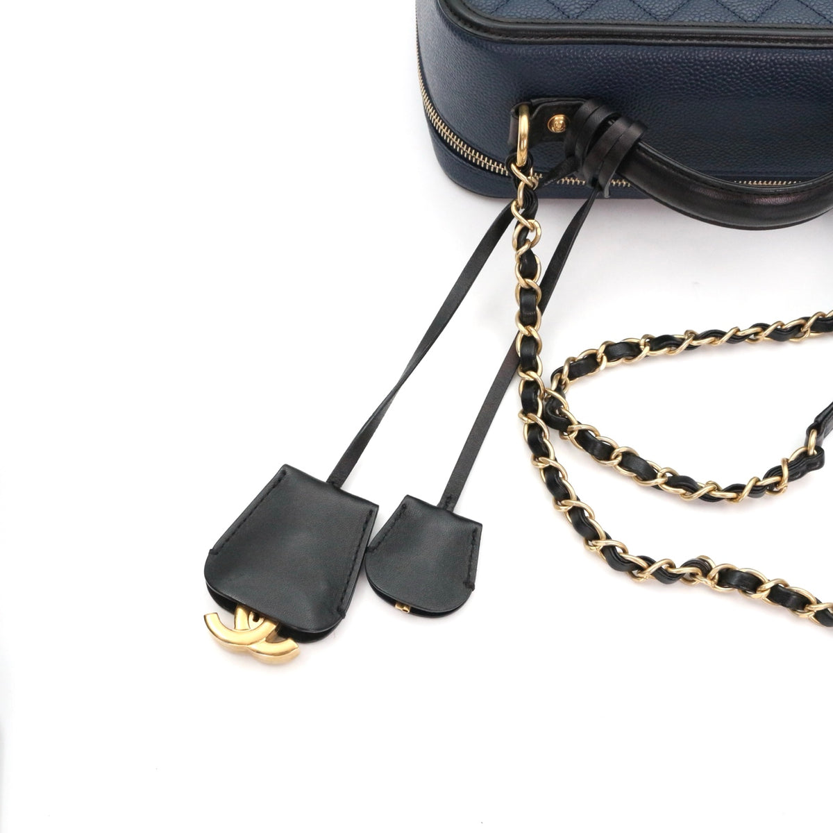 CHANEL Blue and Black Camera Bag [Used]