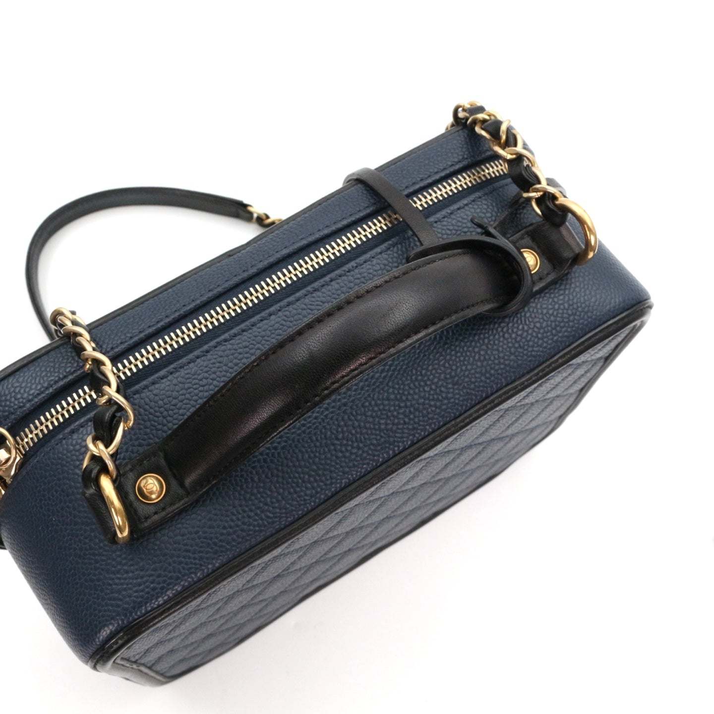 CHANEL Blue and Black Camera Bag [Used]