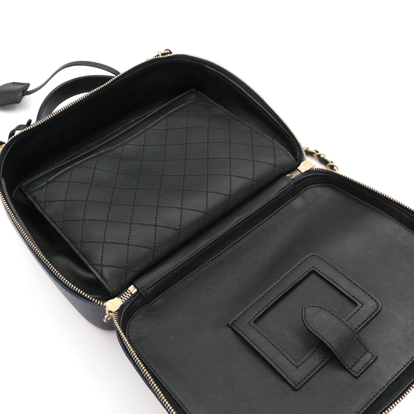 CHANEL Blue and Black Camera Bag [Used]