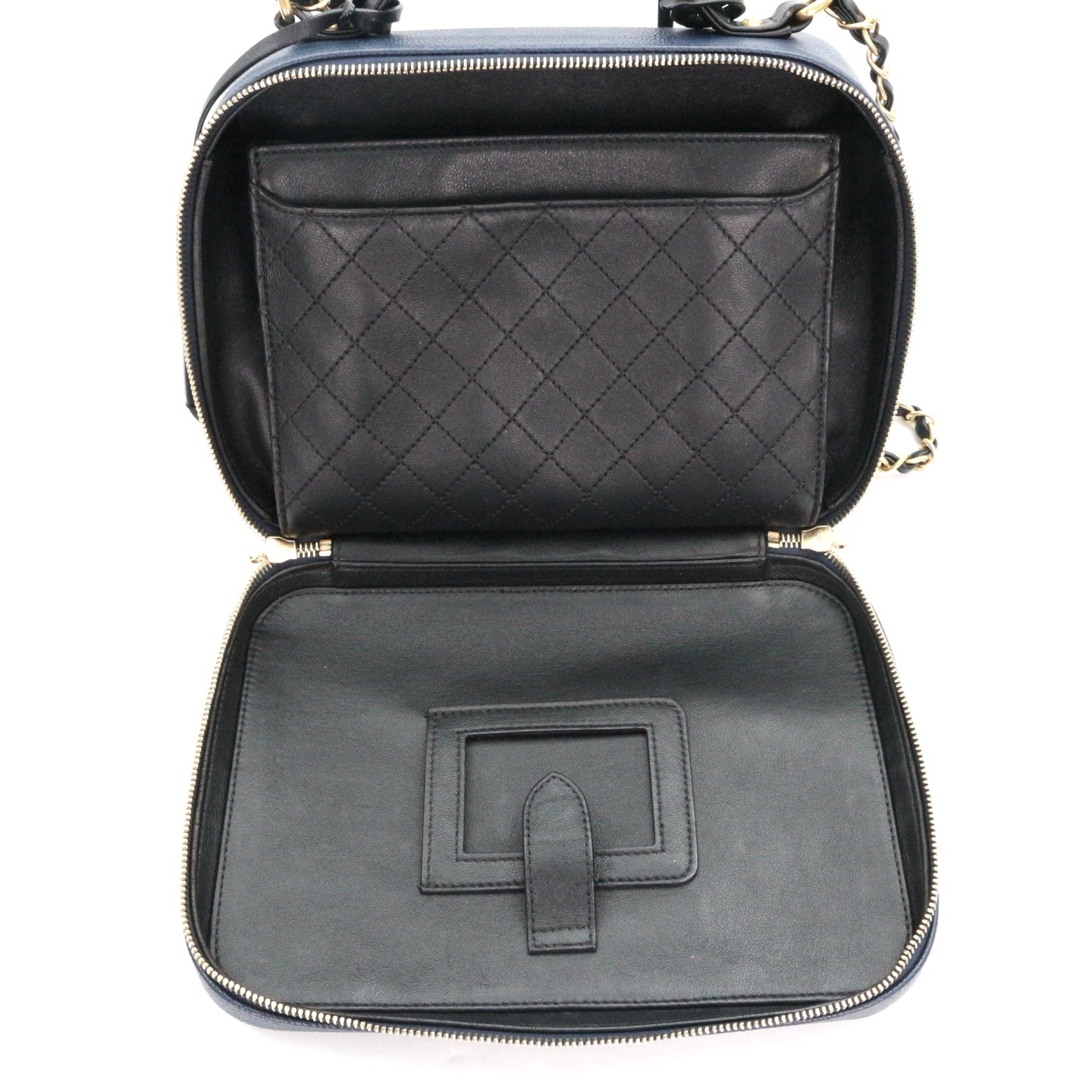 CHANEL Blue and Black Camera Bag [Used]