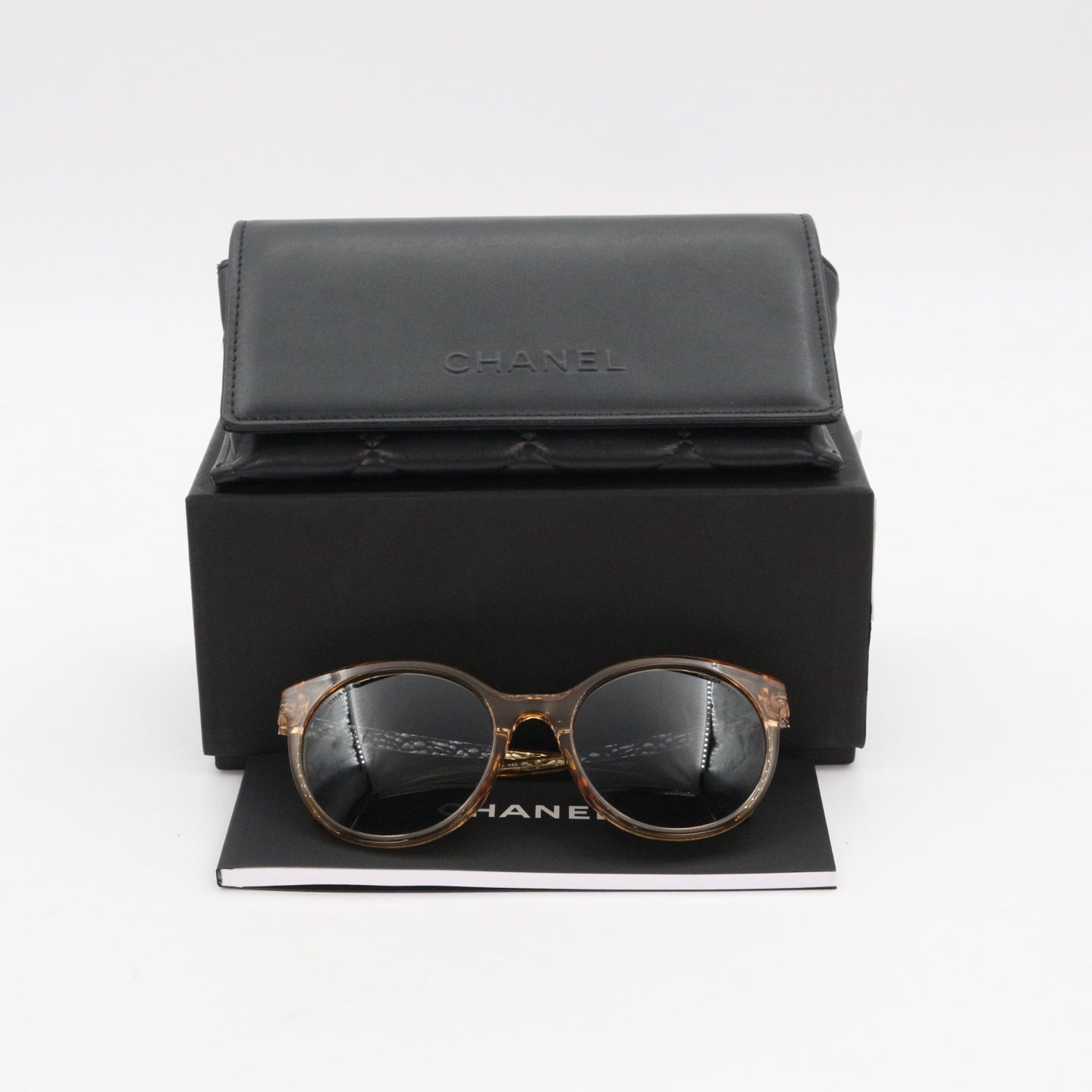 CHANEL Amber and Metal Frame Sunglasses [Used]