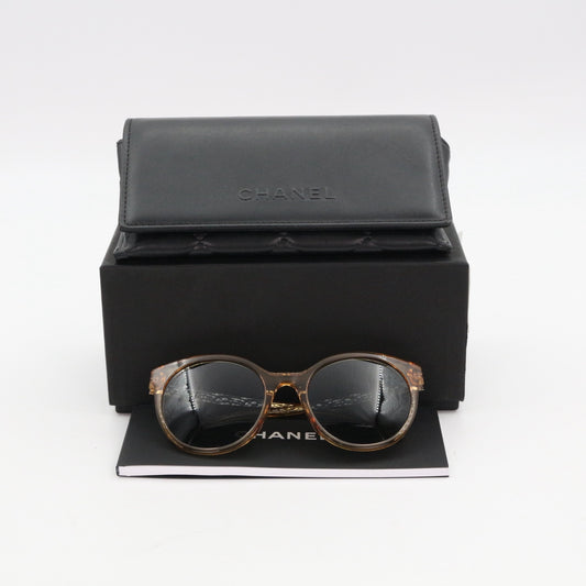 CHANEL Amber and Metal Frame Sunglasses [Used]