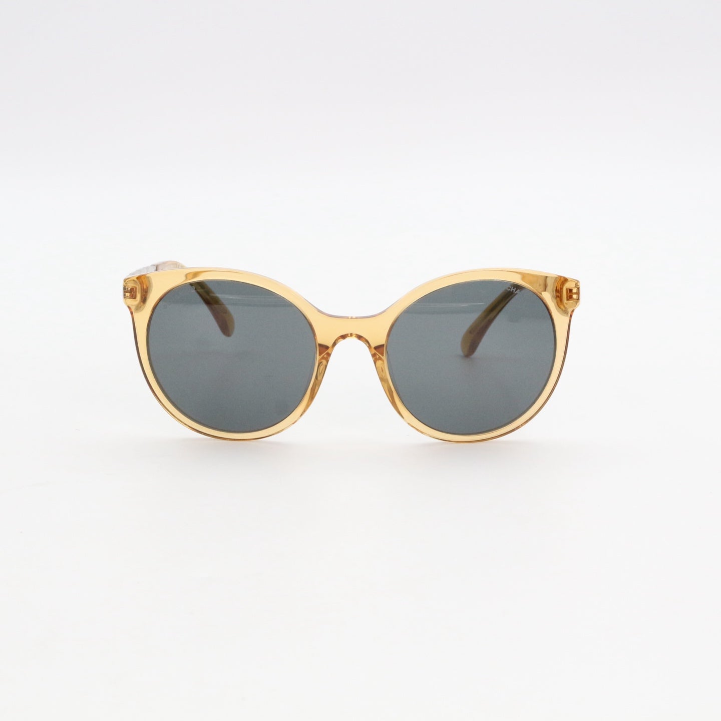 CHANEL Amber and Metal Frame Sunglasses [Used]