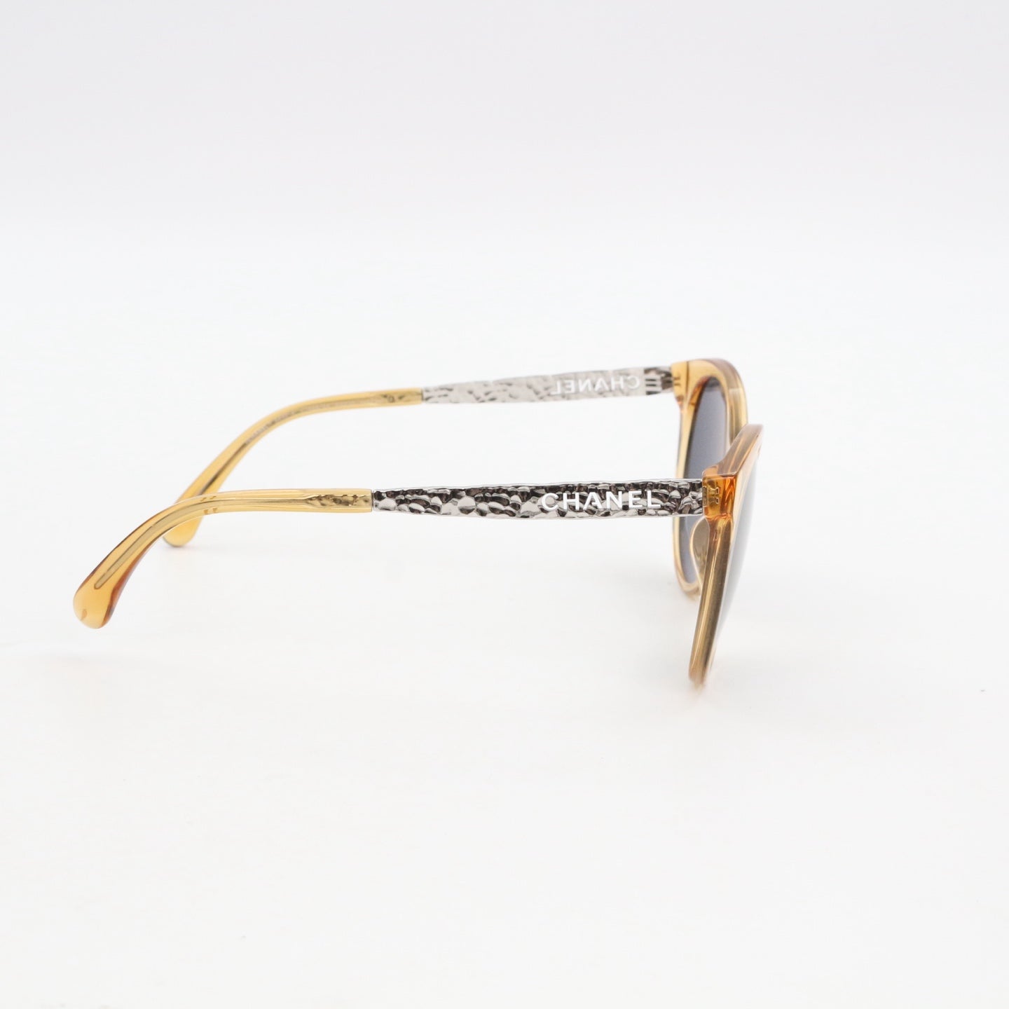 CHANEL Amber and Metal Frame Sunglasses [Used]