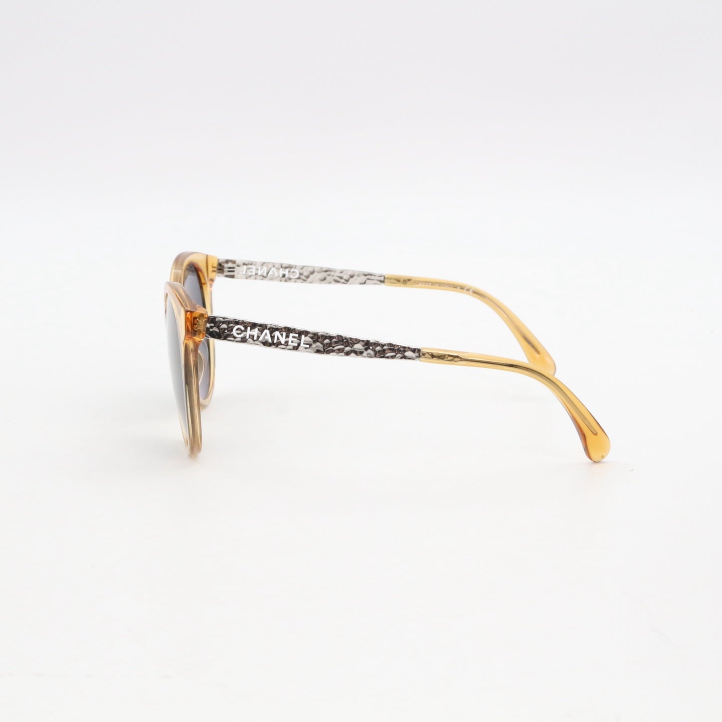 CHANEL Amber and Metal Frame Sunglasses [Used]