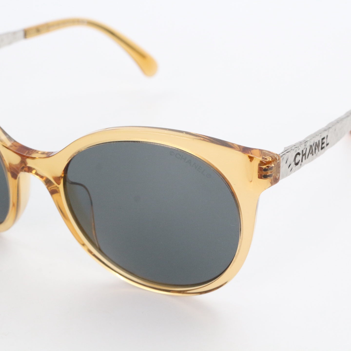 CHANEL Amber and Metal Frame Sunglasses [Used]