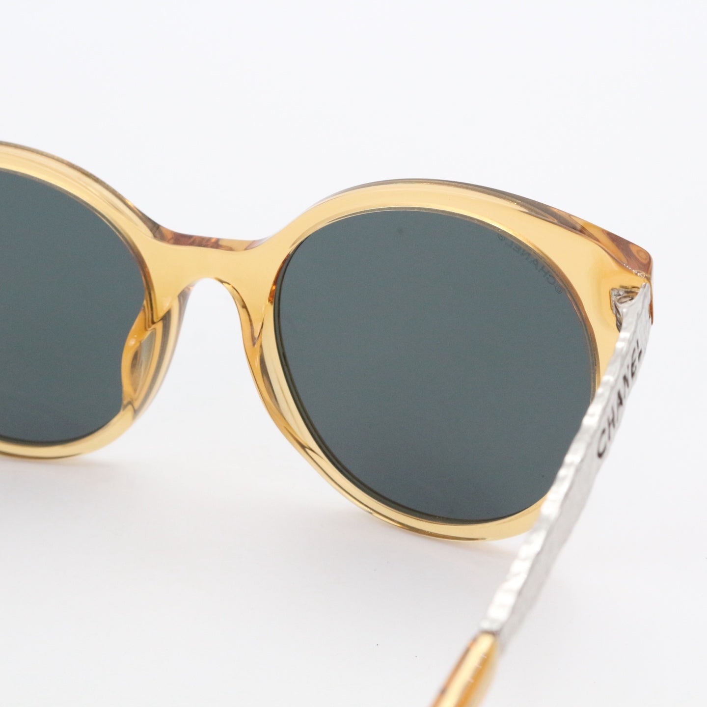 CHANEL Amber and Metal Frame Sunglasses [Used]