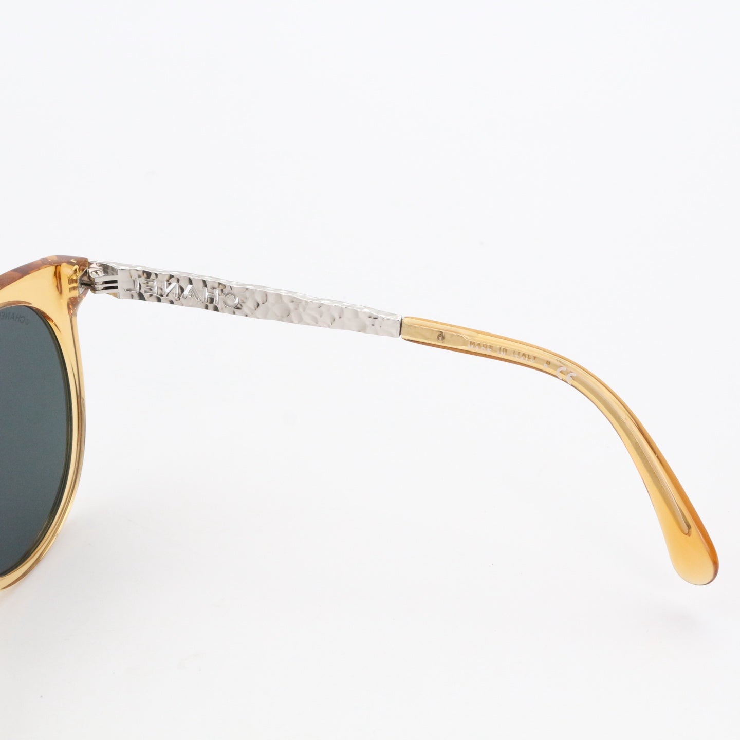 CHANEL Amber and Metal Frame Sunglasses [Used]