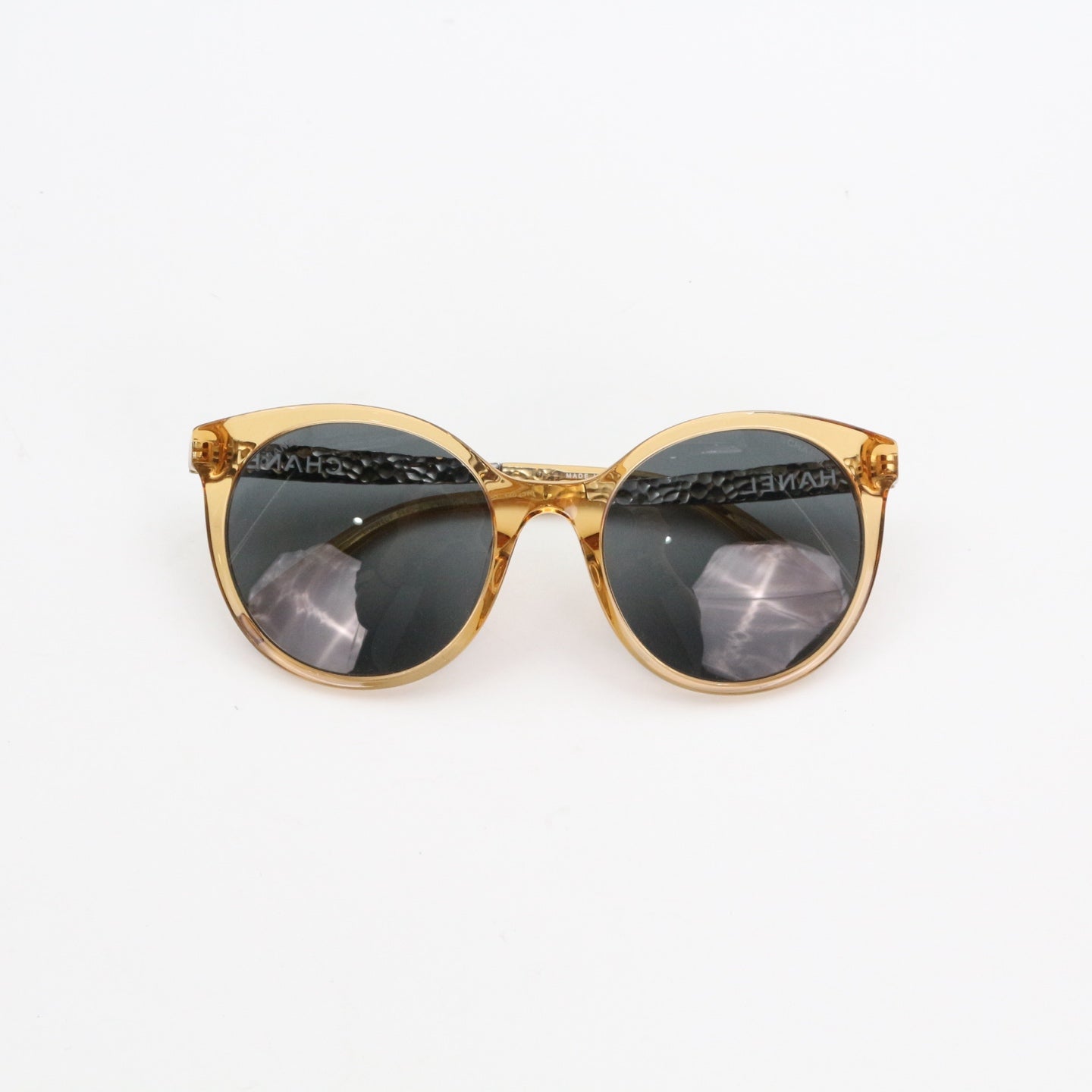 CHANEL Amber and Metal Frame Sunglasses [Used]
