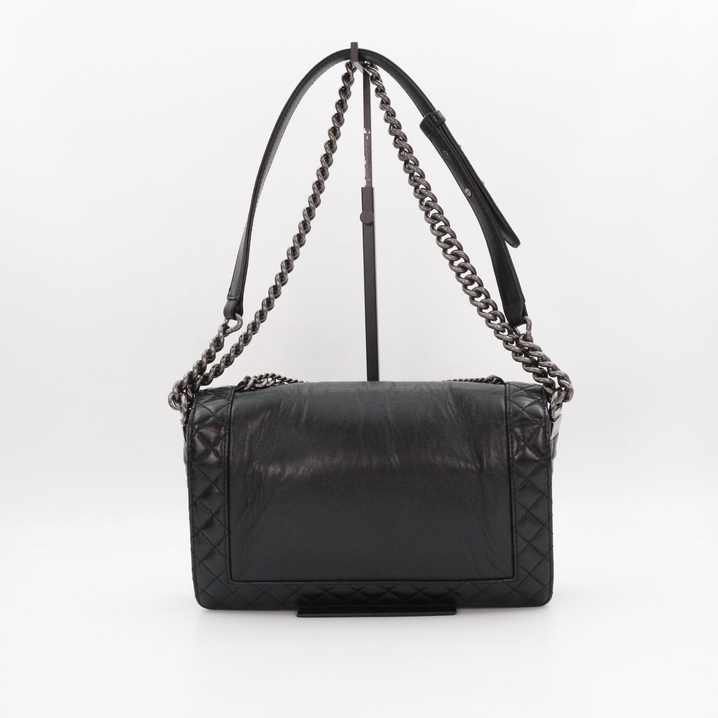 CHANEL Medium Boy Bag with Layered Chain Detail [Used]