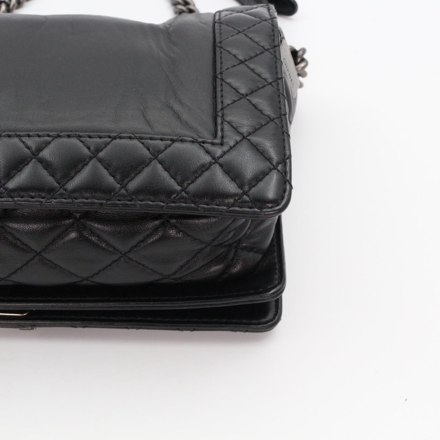 CHANEL Medium Boy Bag with Layered Chain Detail [Used]