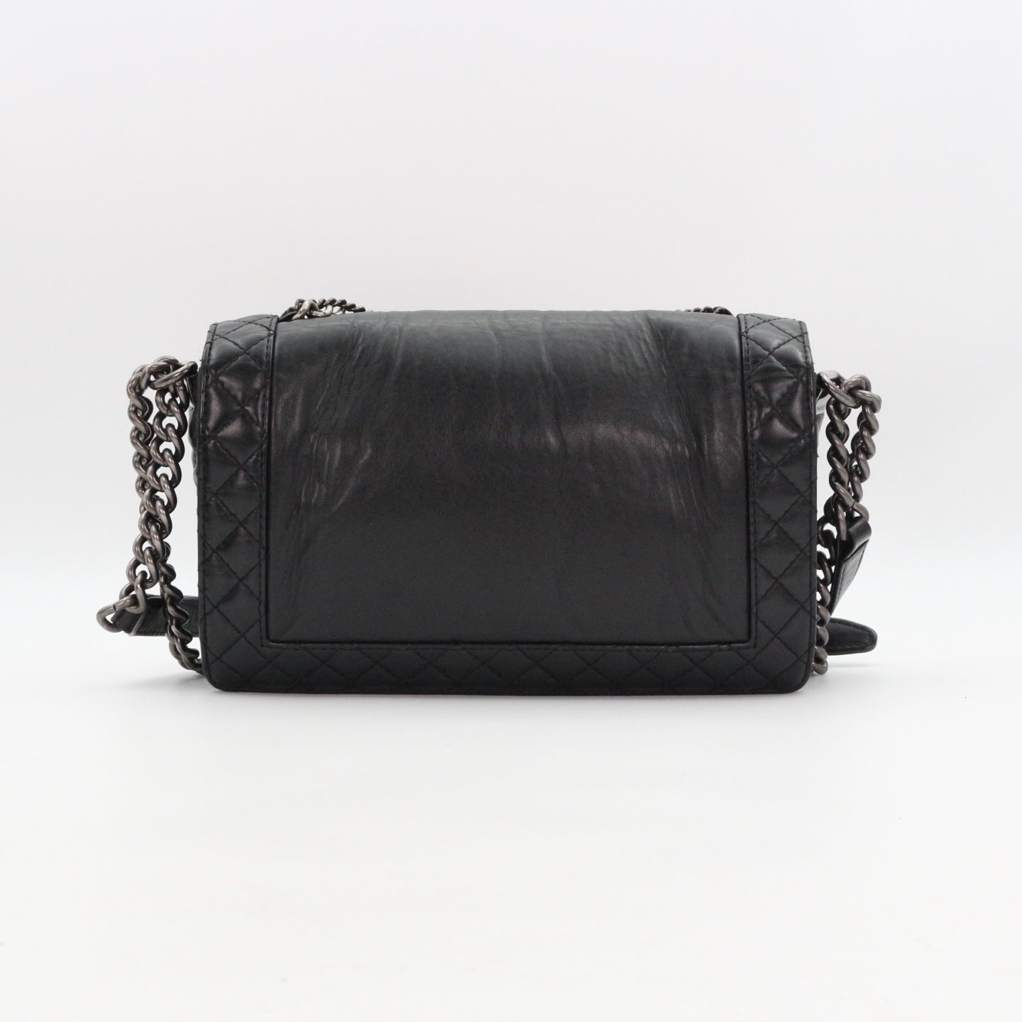 CHANEL Medium Boy Bag with Layered Chain Detail [Used]