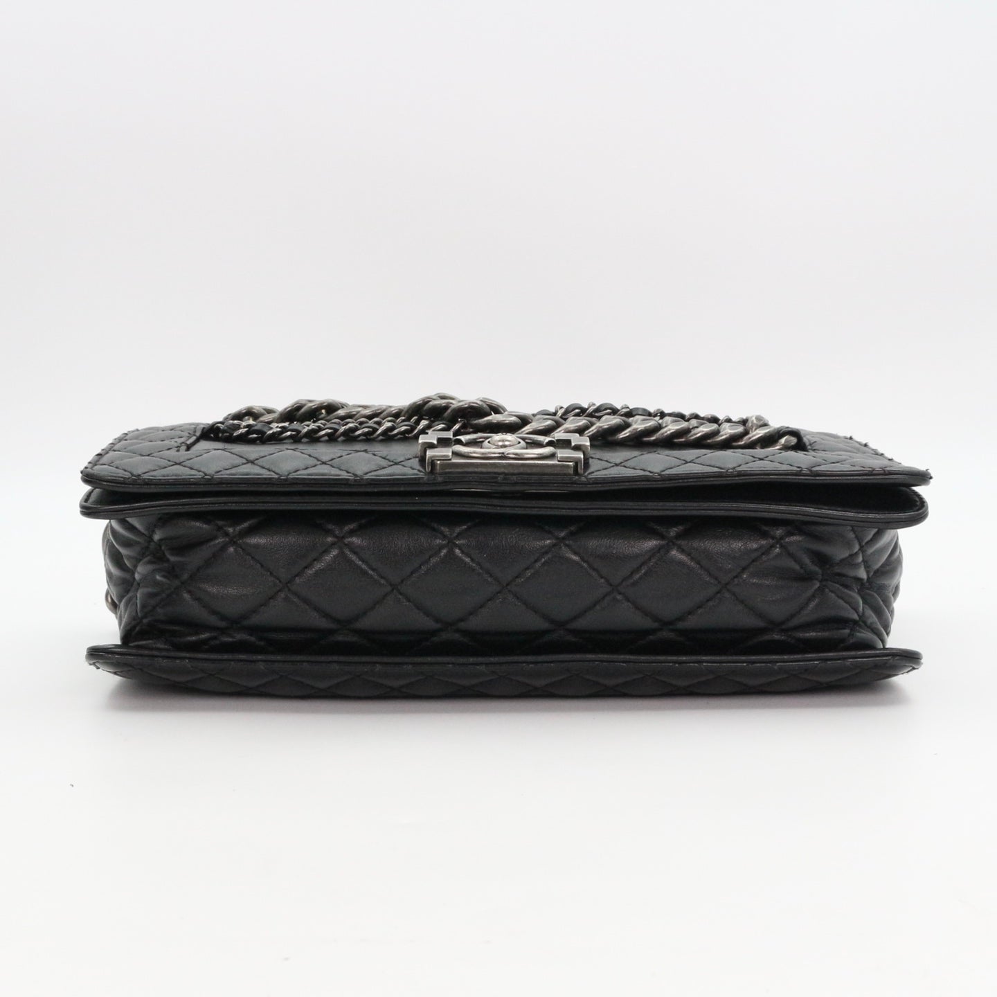 CHANEL Medium Boy Bag with Layered Chain Detail [Used]