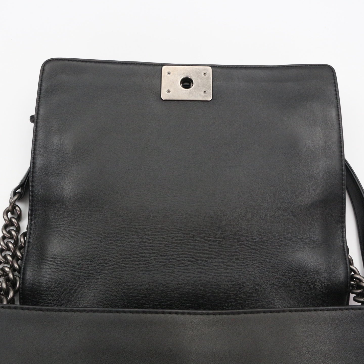 CHANEL Medium Boy Bag with Layered Chain Detail [Used]