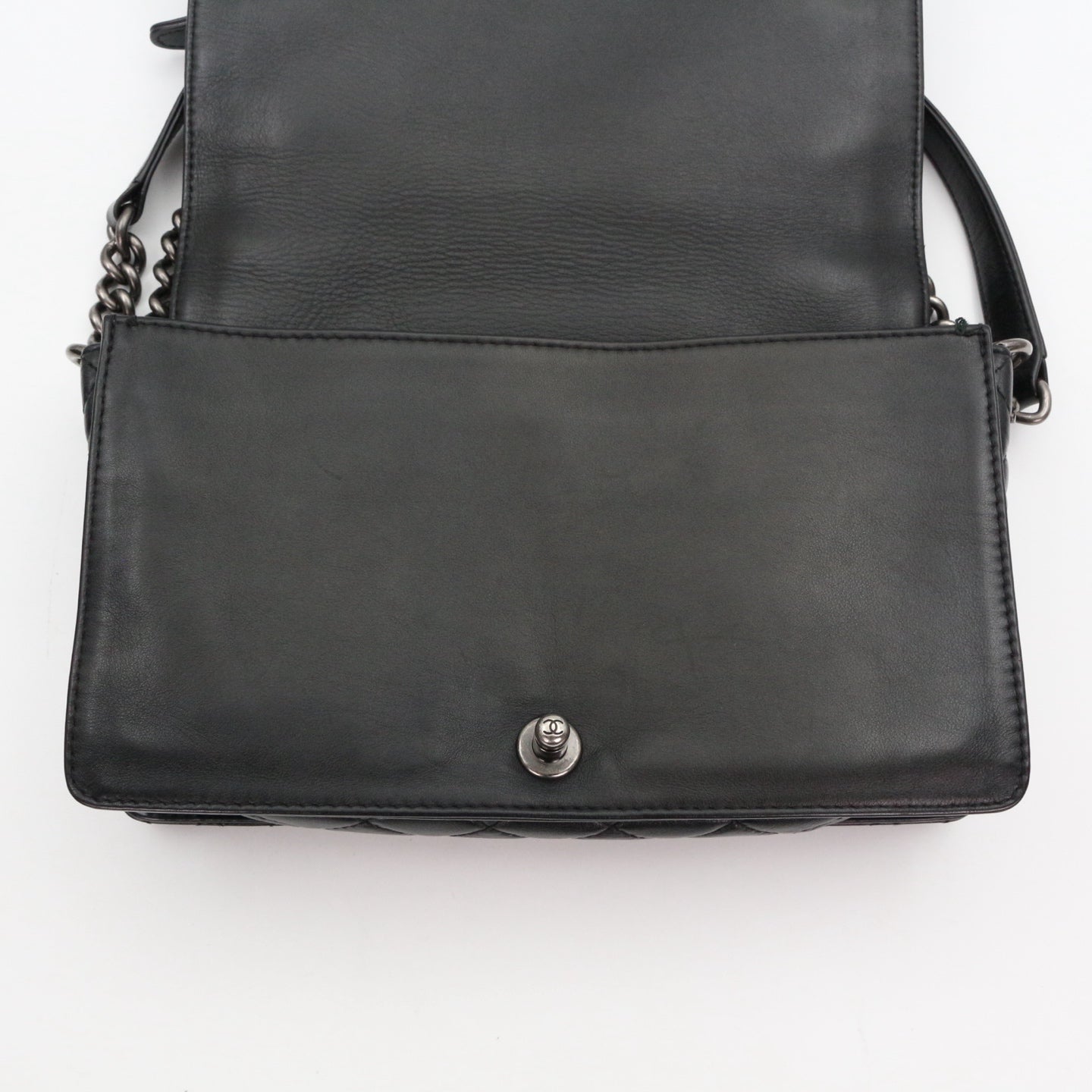 CHANEL Medium Boy Bag with Layered Chain Detail [Used]