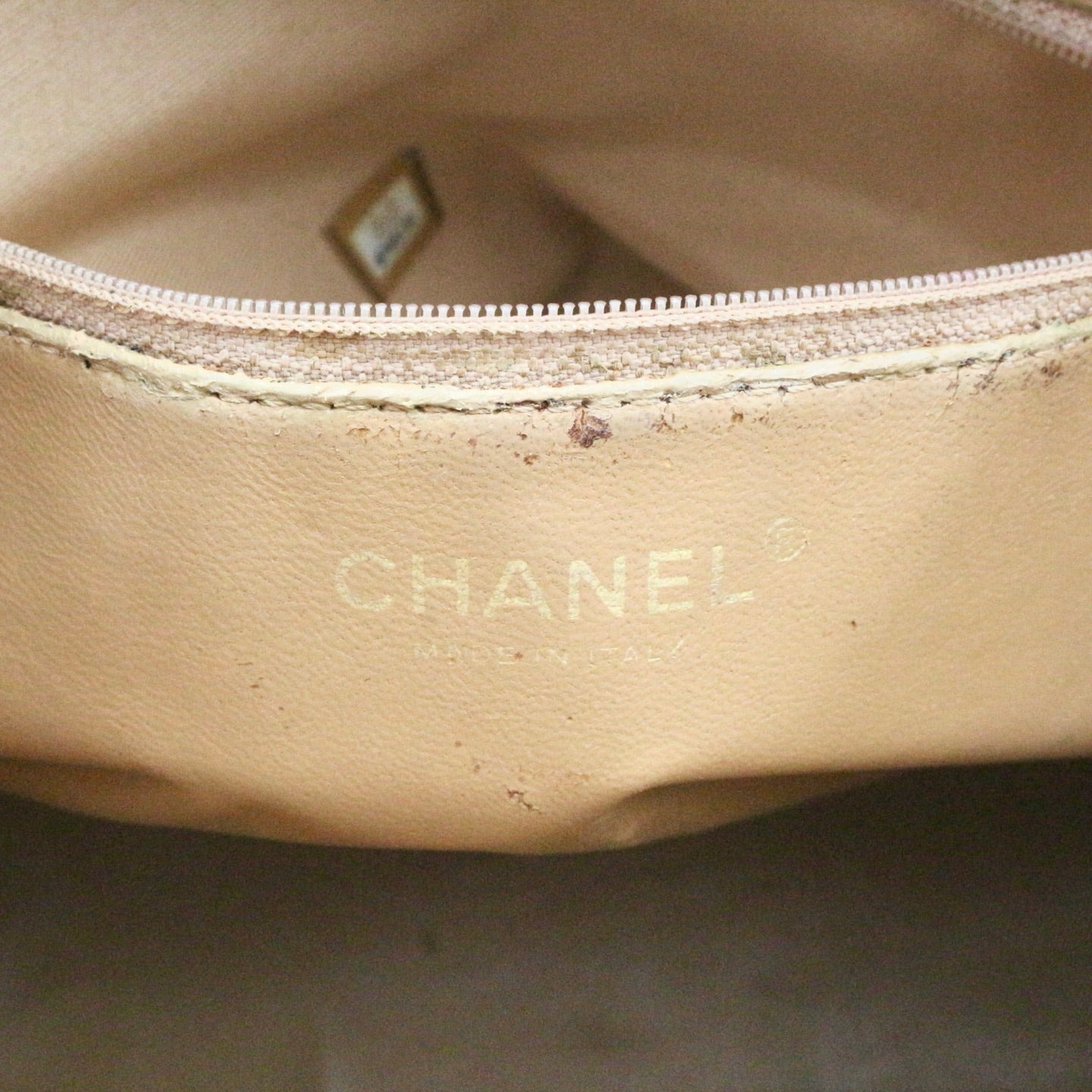 CHANEL Beige Caviar Medallion Tote Handbag [Used]
