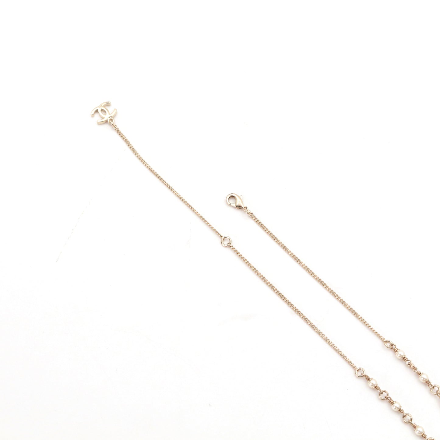 CHANEL Gold-Tone Christmas Reindeer Pearl Necklace [Unused]