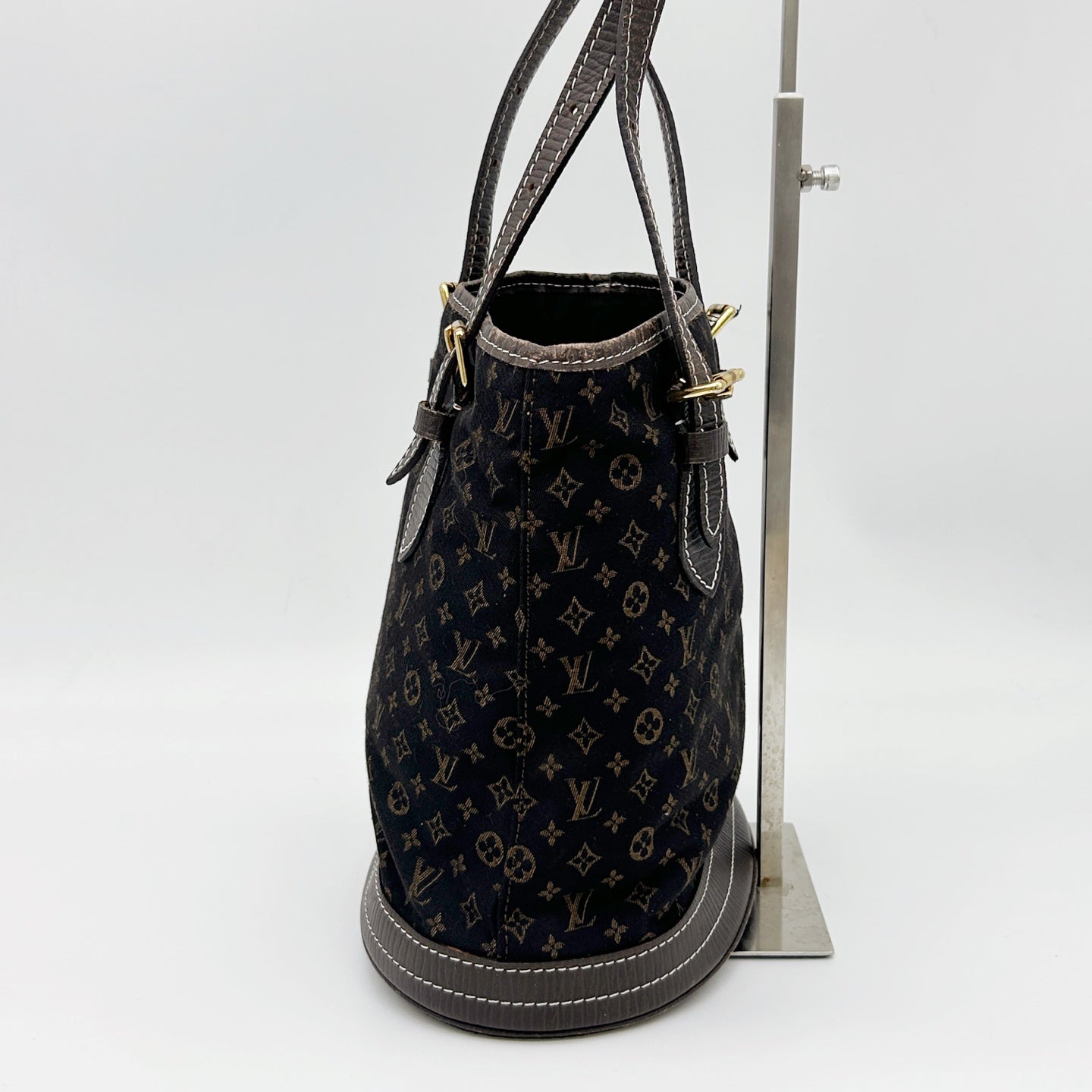 LOUIS VUITTON Brown Monogram Mini Lin Bucket PM Shoulder Bag [Used]