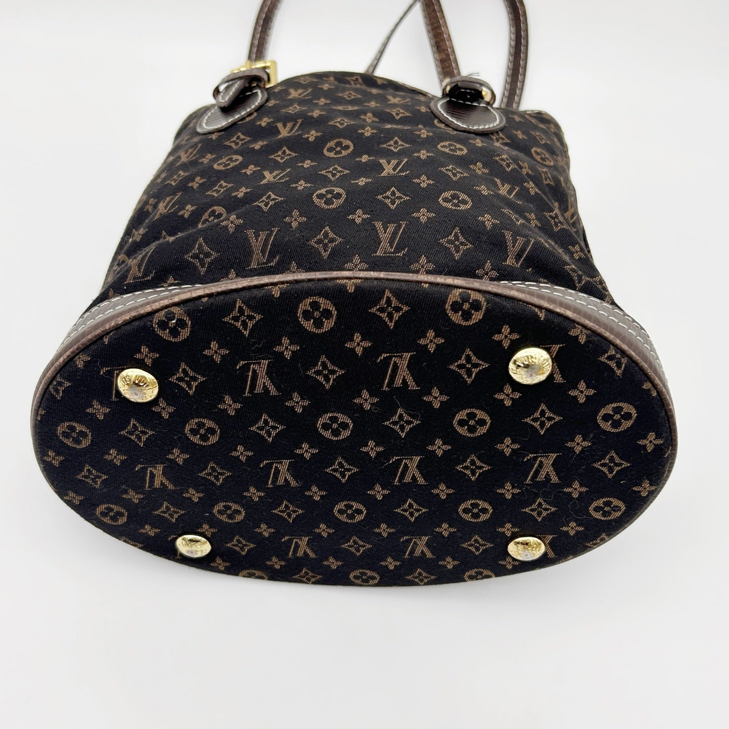 LOUIS VUITTON Brown Monogram Mini Lin Bucket PM Shoulder Bag [Used]
