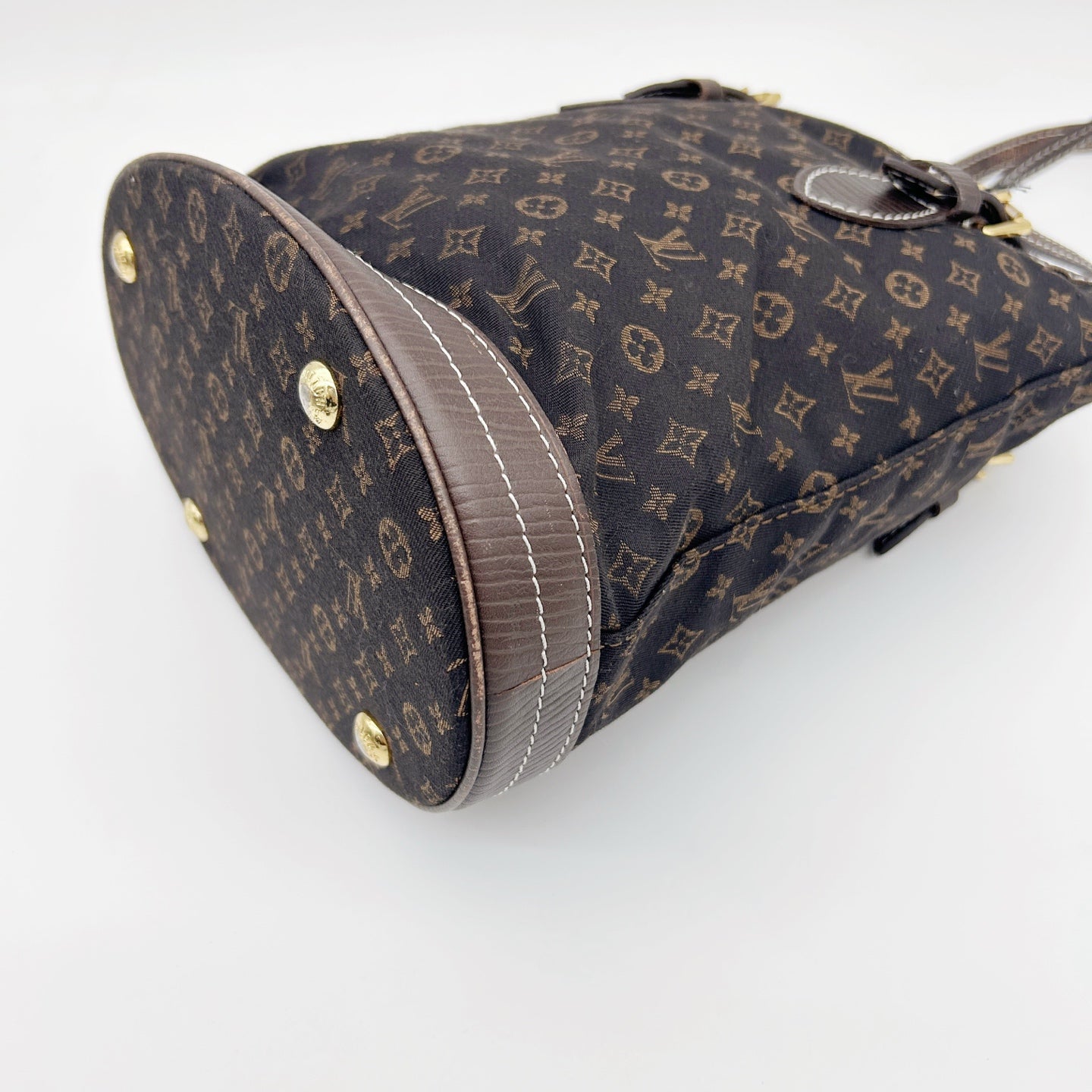 LOUIS VUITTON Brown Monogram Mini Lin Bucket PM Shoulder Bag [Used]
