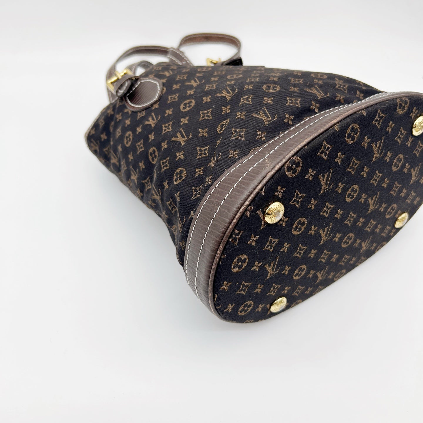 LOUIS VUITTON Brown Monogram Mini Lin Bucket PM Shoulder Bag [Used]