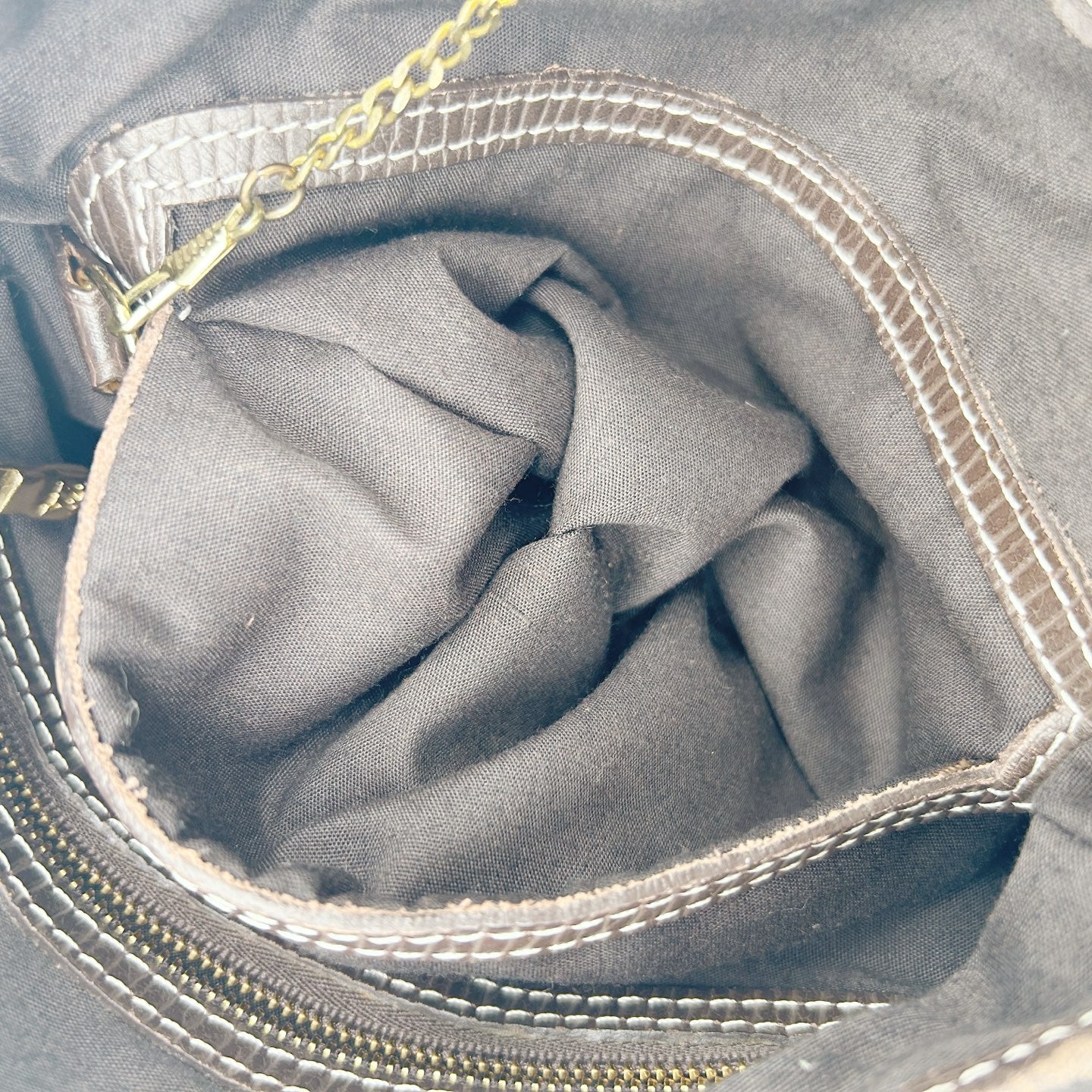 LOUIS VUITTON Brown Monogram Mini Lin Bucket PM Shoulder Bag [Used]