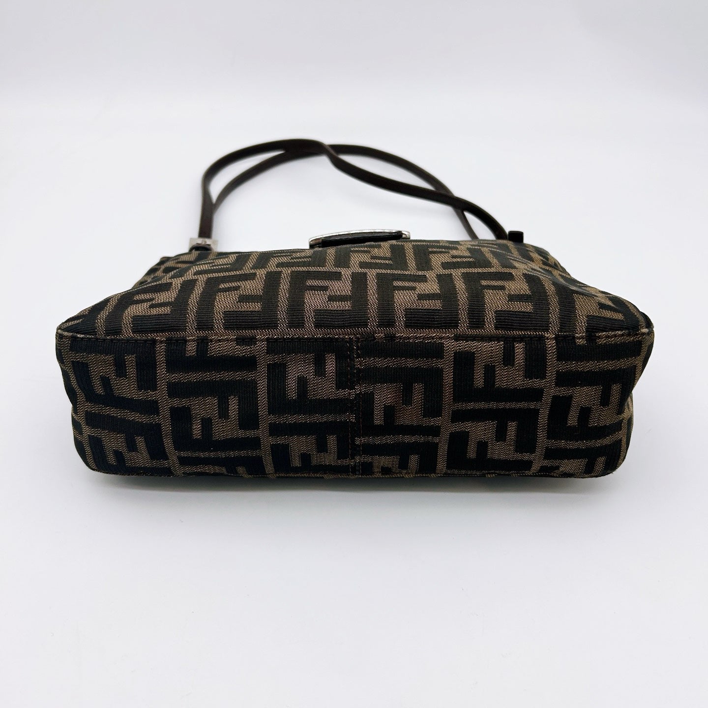 Fendi Brown Zucca Canvas Shoulder Tote Bag [Used]
