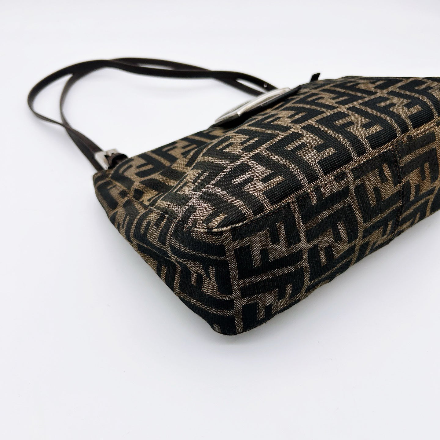 Fendi Brown Zucca Canvas Shoulder Tote Bag [Used]