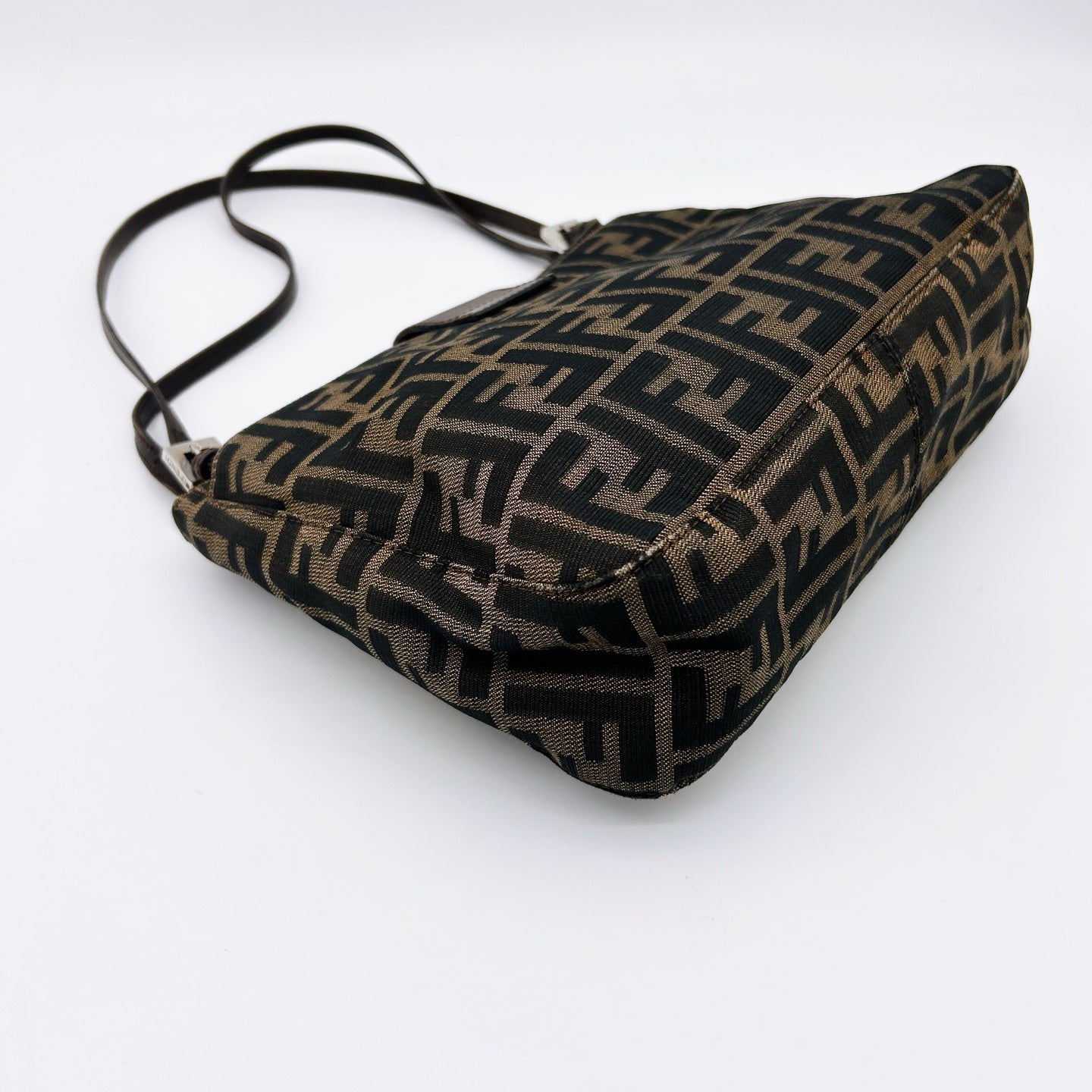 Fendi Brown Zucca Canvas Shoulder Tote Bag [Used]