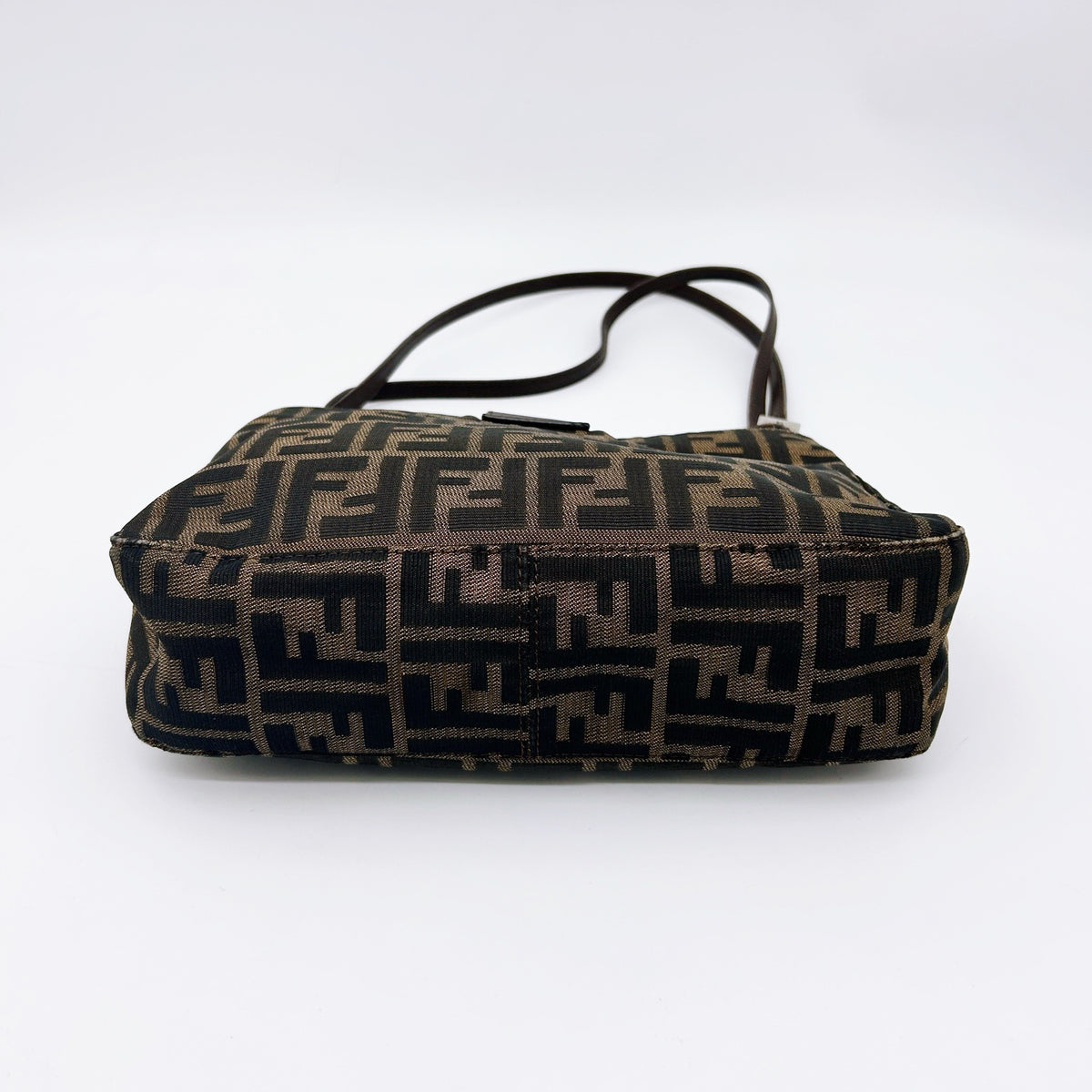 Fendi Brown Zucca Canvas Shoulder Tote Bag [Used]