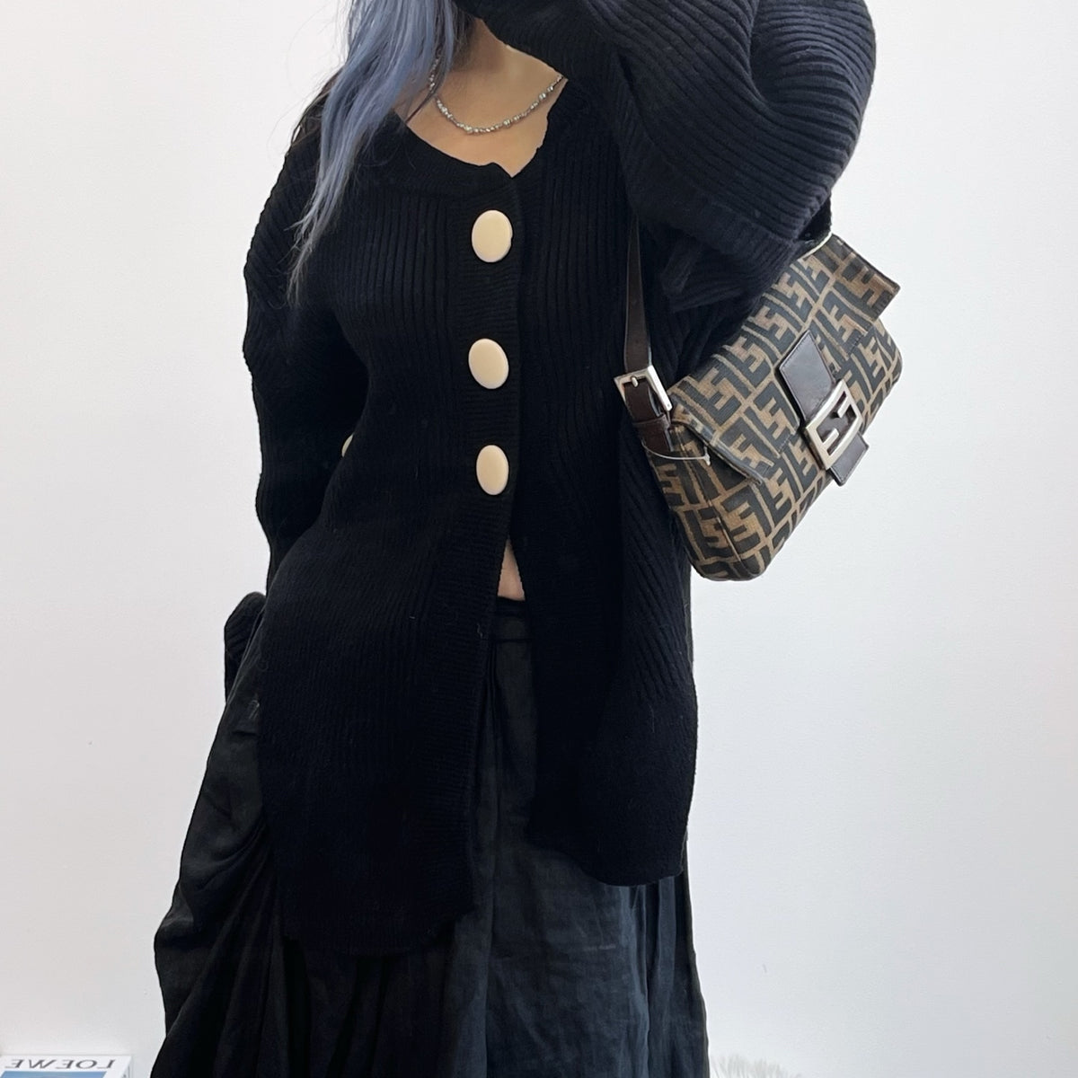 Fendi Brown Zucca Canvas Shoulder Tote Bag [Used]