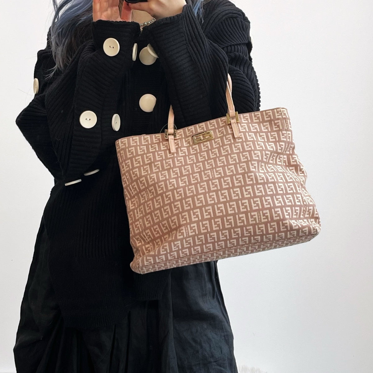 Fendi Pink Zucca Canvas Tote Bag [Used]