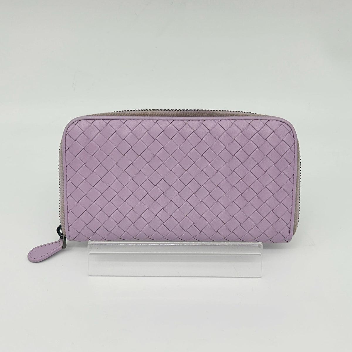 Bottega Veneta Intrecciato Purple Leather Long Wallet [Used]