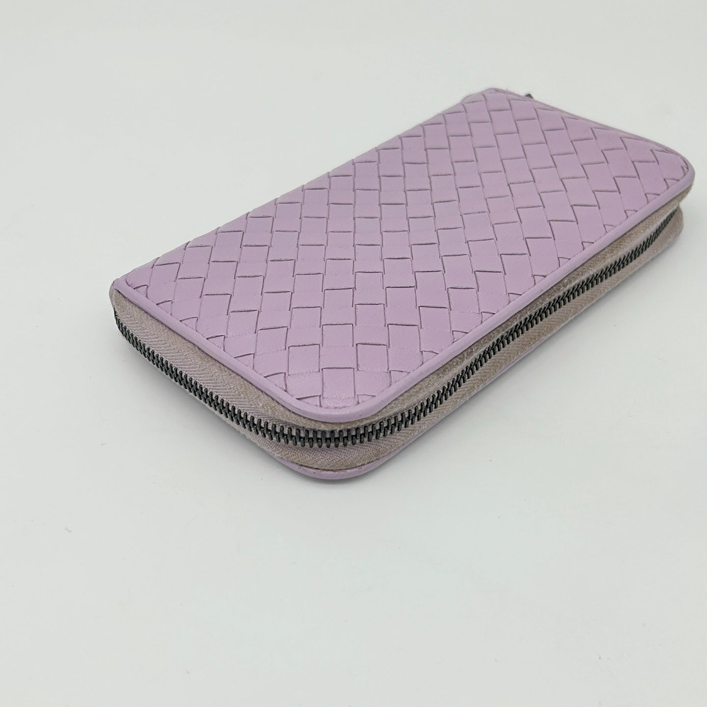 Bottega Veneta Intrecciato Purple Leather Long Wallet [Used]