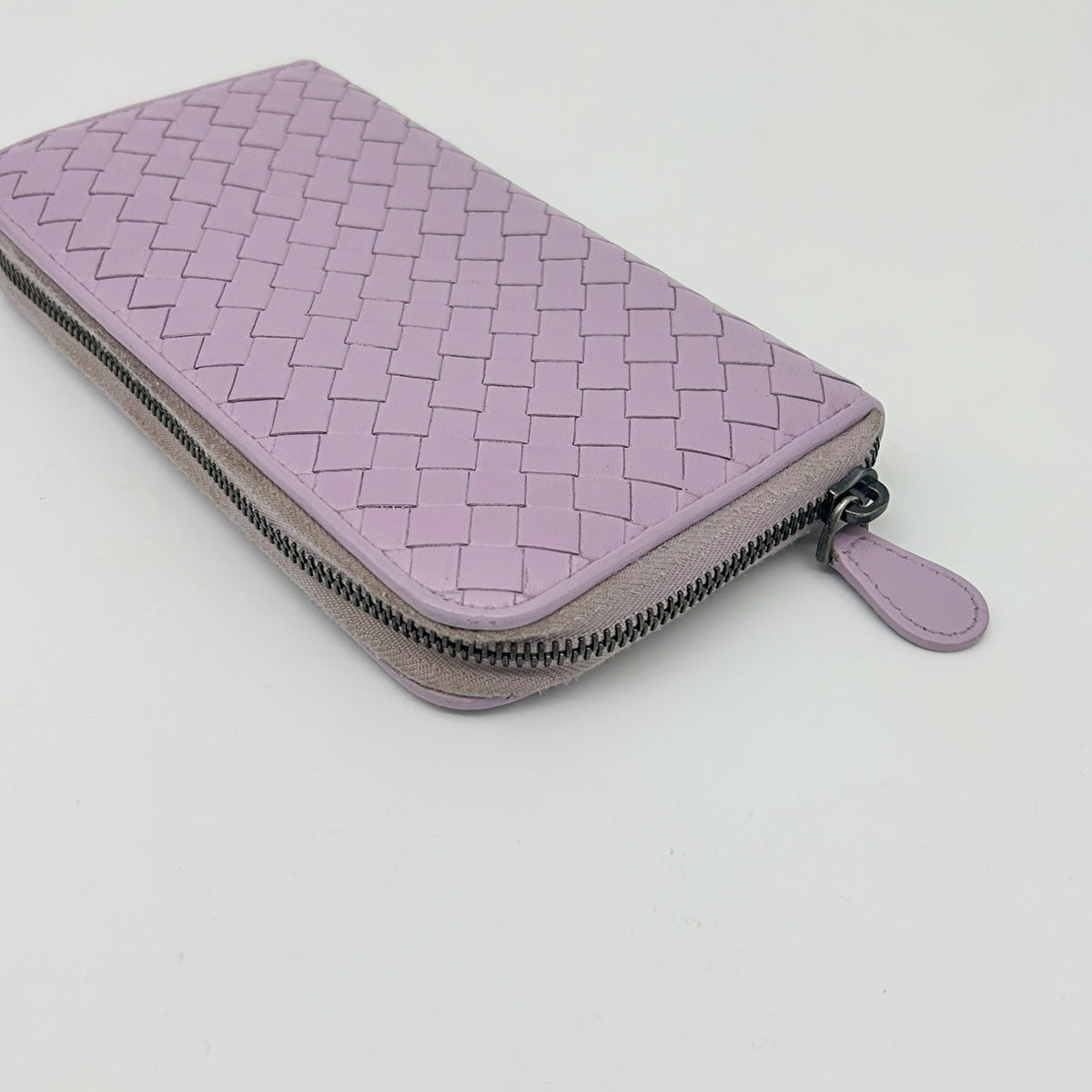 Bottega Veneta Intrecciato Purple Leather Long Wallet [Used]