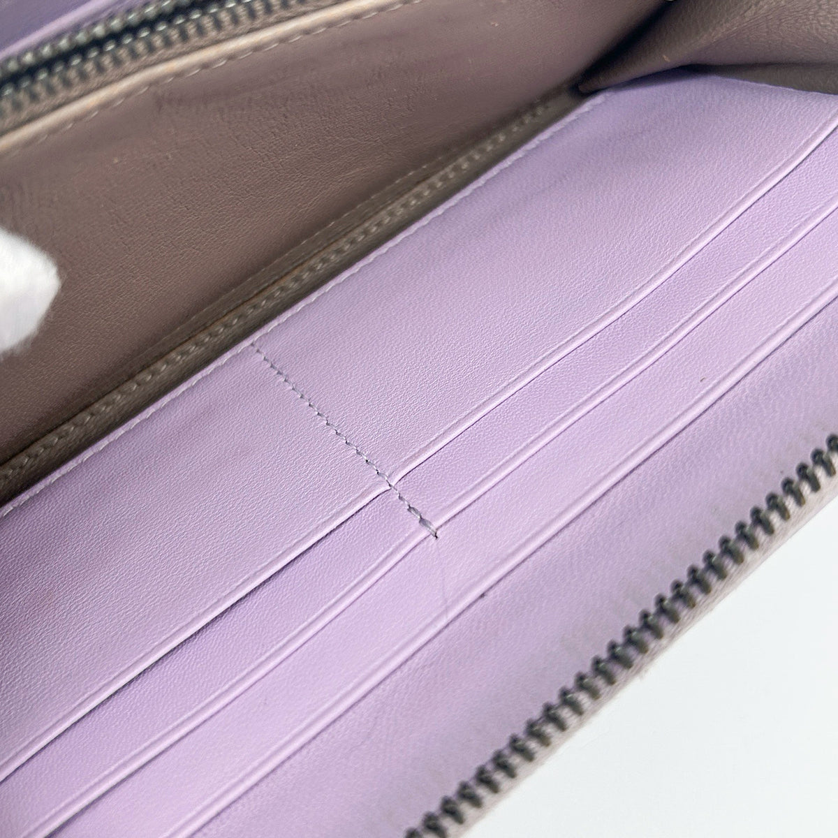 Bottega Veneta Intrecciato Purple Leather Long Wallet [Used]