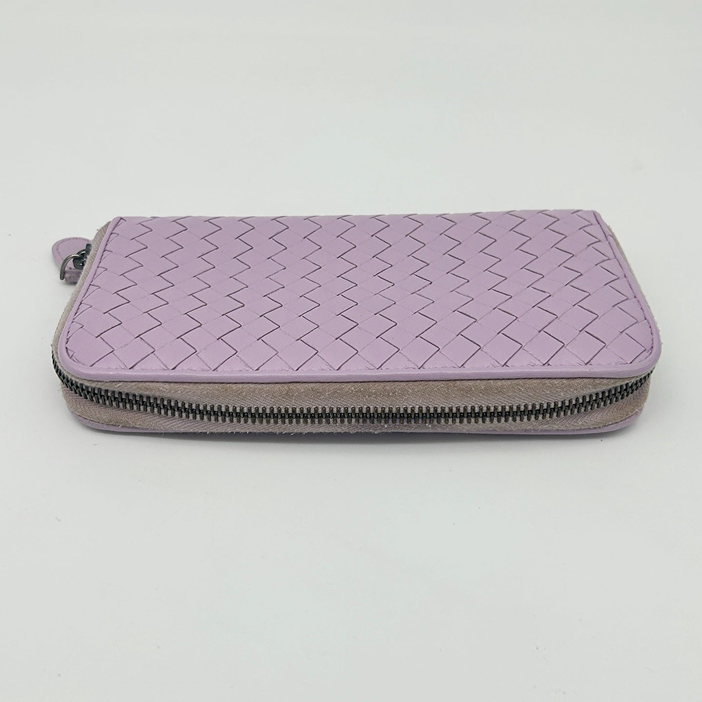 Bottega Veneta Intrecciato Purple Leather Long Wallet [Used]