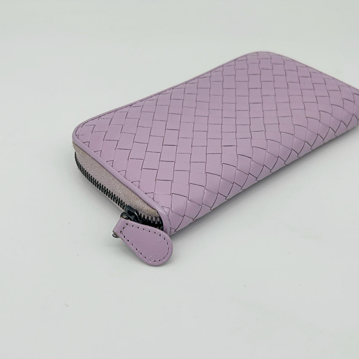 Bottega Veneta Intrecciato Purple Leather Long Wallet [Used]
