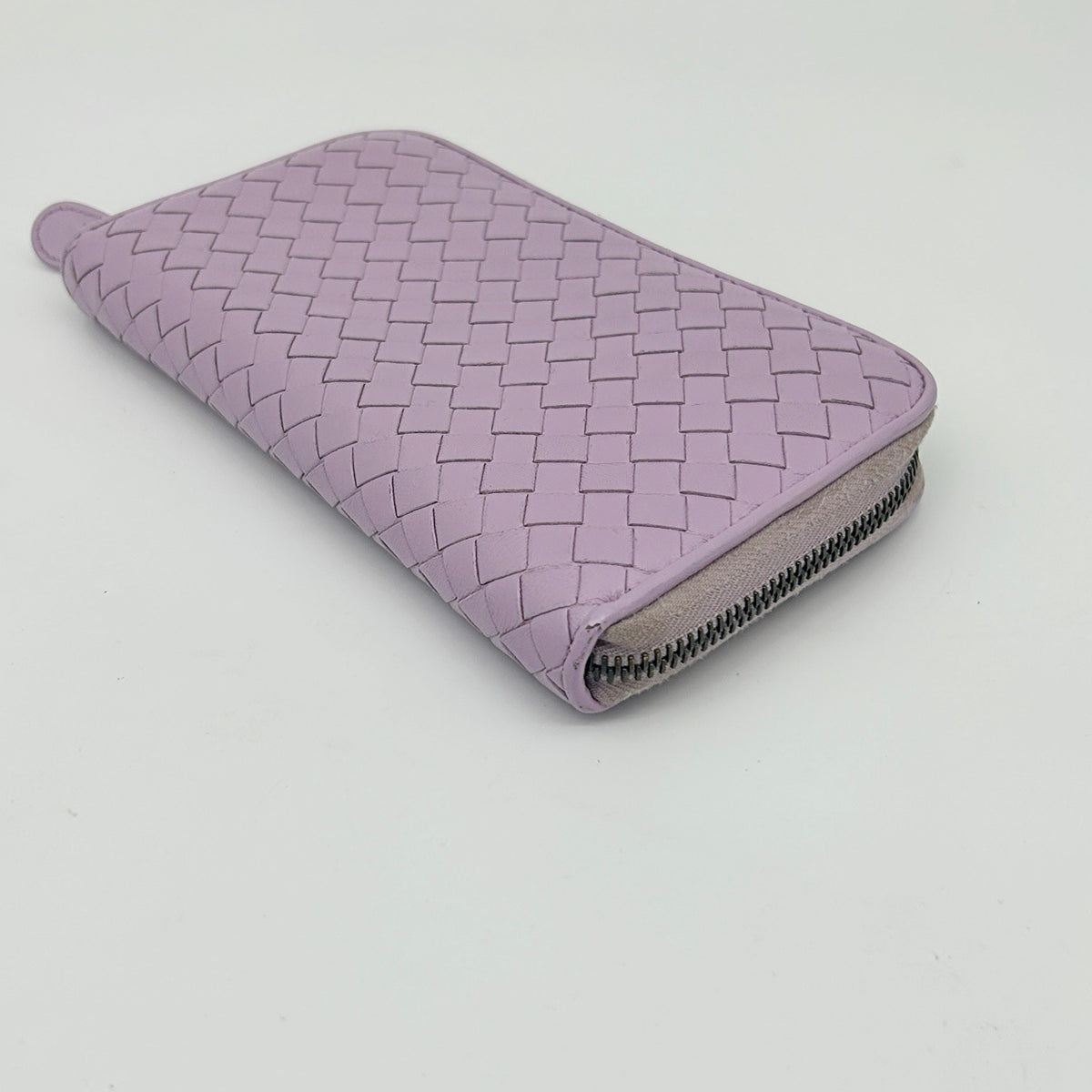 Bottega Veneta Intrecciato Purple Leather Long Wallet [Used]