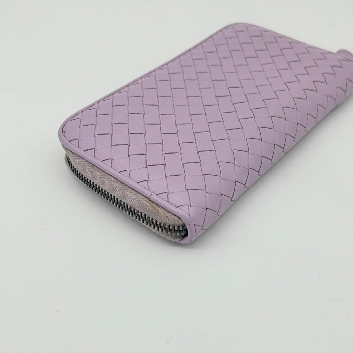 Bottega Veneta Intrecciato Purple Leather Long Wallet [Used]