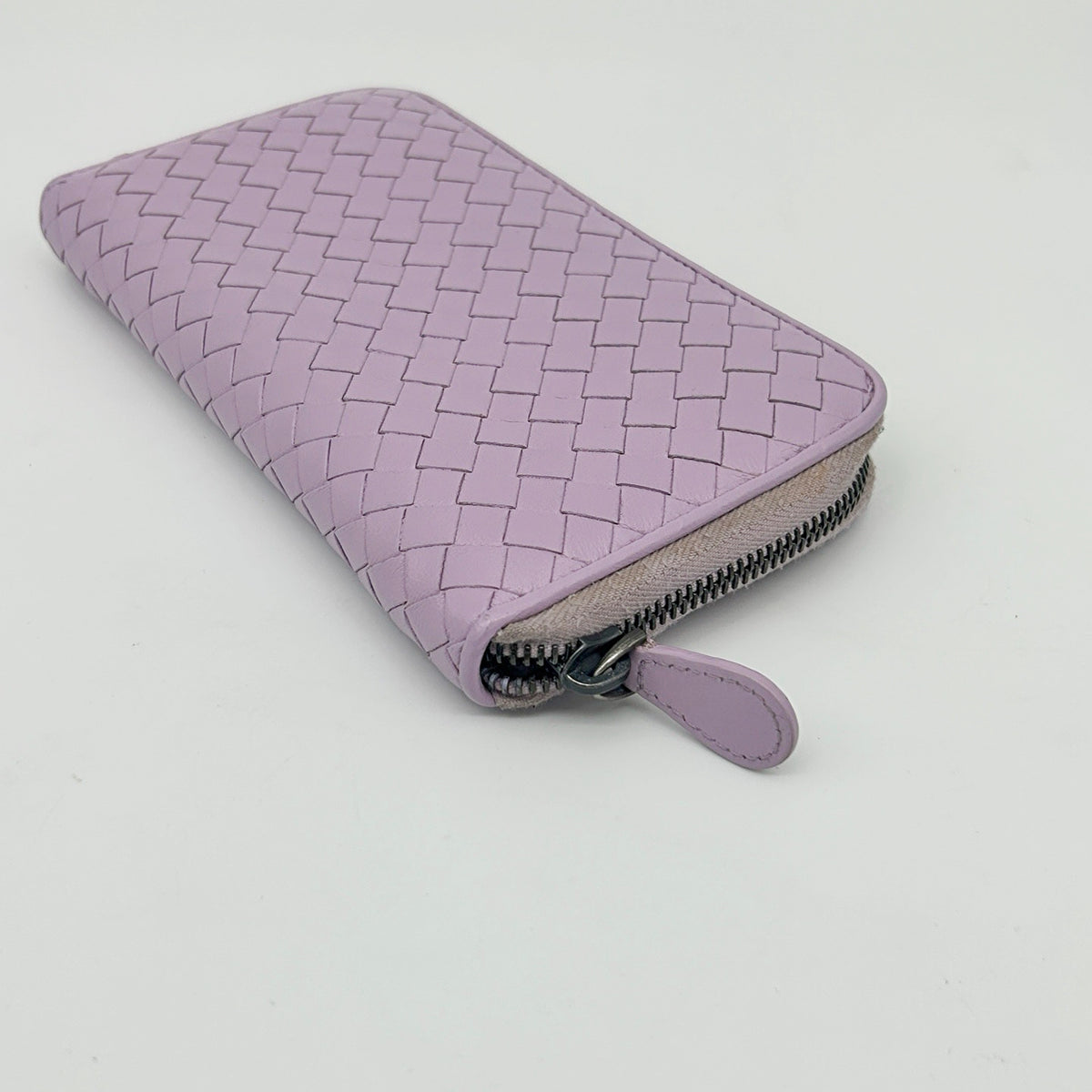 Bottega Veneta Intrecciato Purple Leather Long Wallet [Used]