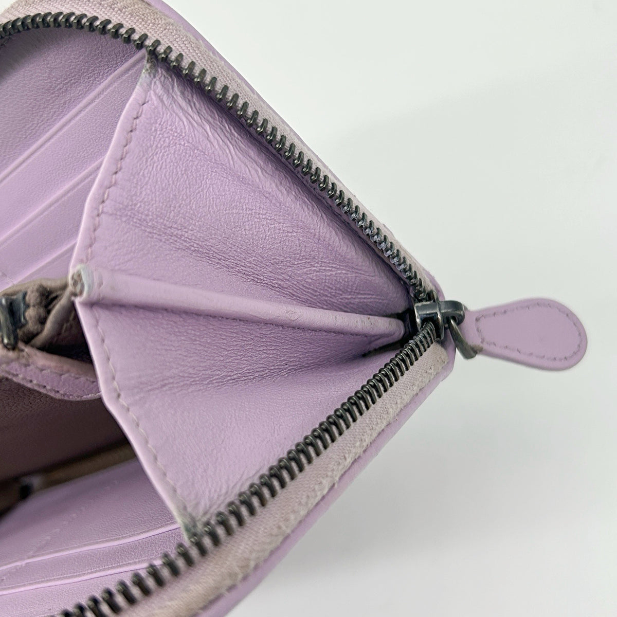 Bottega Veneta Intrecciato Purple Leather Long Wallet [Used]