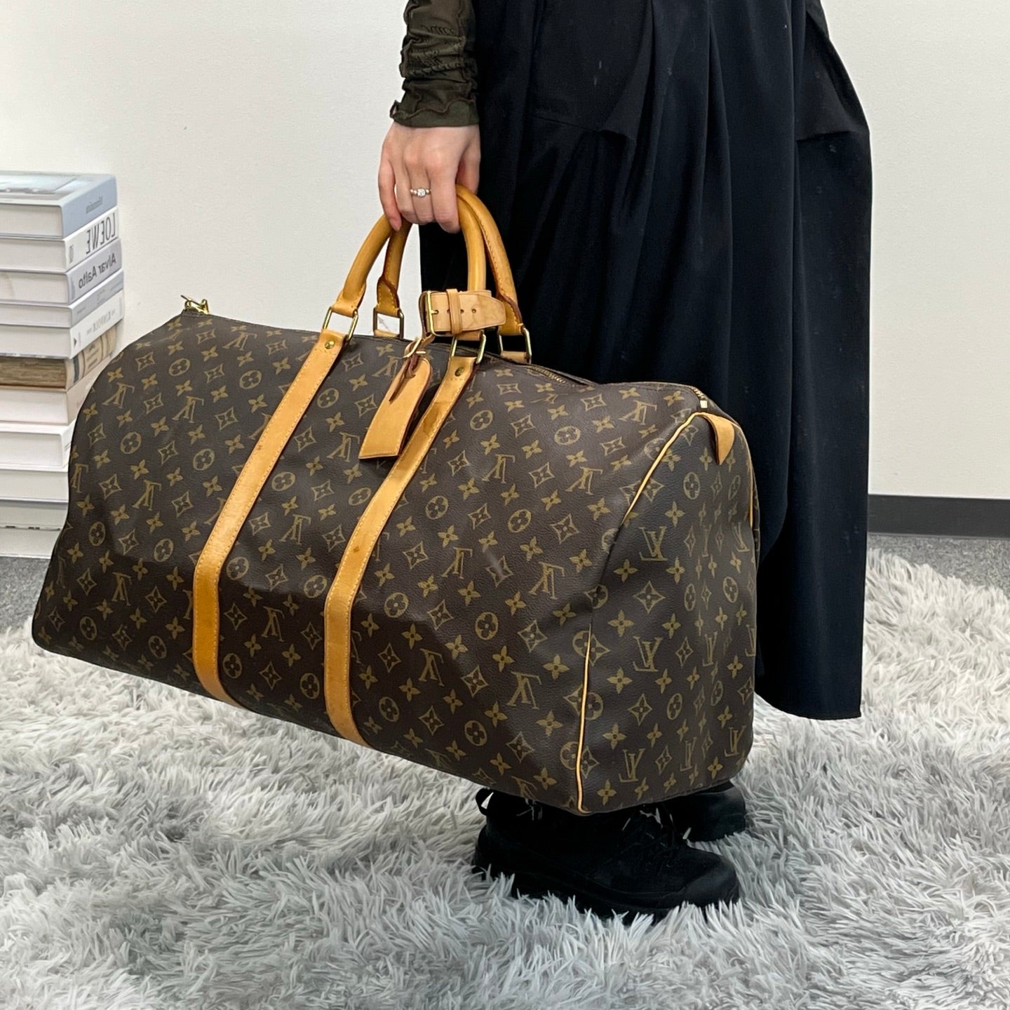 LOUIS VUITTON Monogram Keepall 55 Travel Bag [Used]