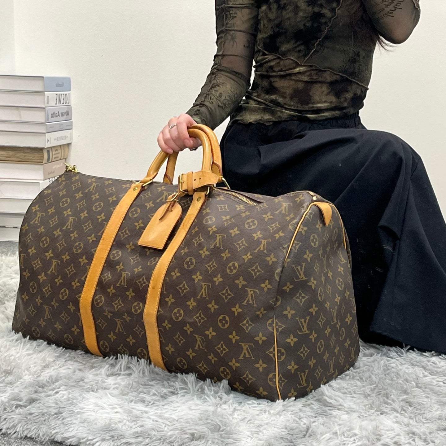 LOUIS VUITTON Monogram Keepall 55 Travel Bag [Used]