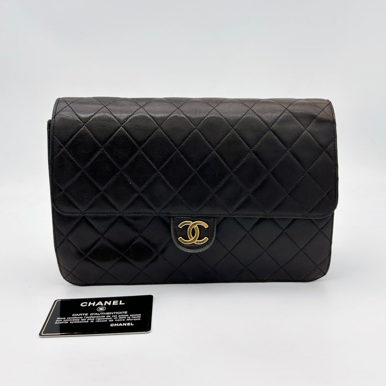 Chanel Black Flap Chain Shoulder Bag [Used]