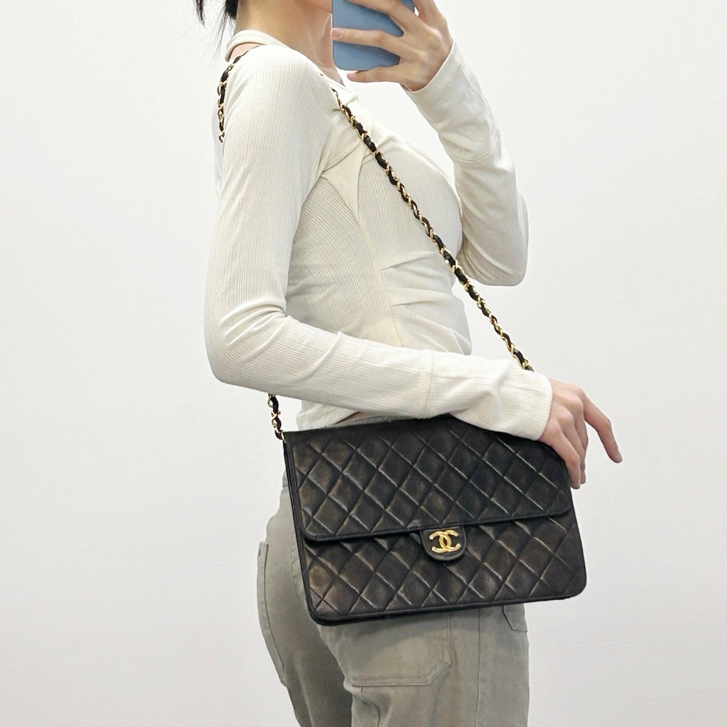 Chanel Black Flap Chain Shoulder Bag [Used]